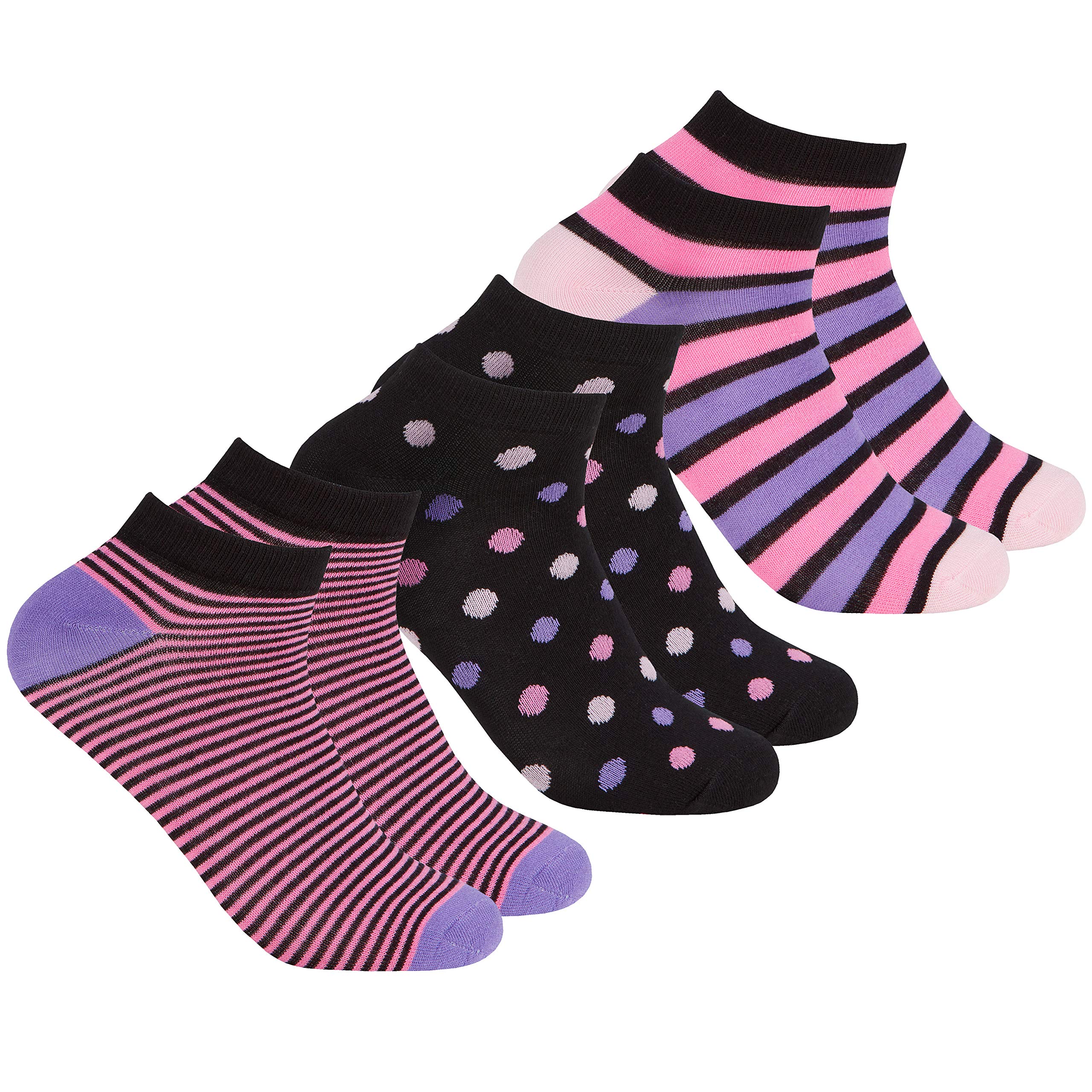 Metzuyan Ladies Womens Bamboo Socks Low Cut Ankle Trainer Liner Gentle Soft Black 4-8