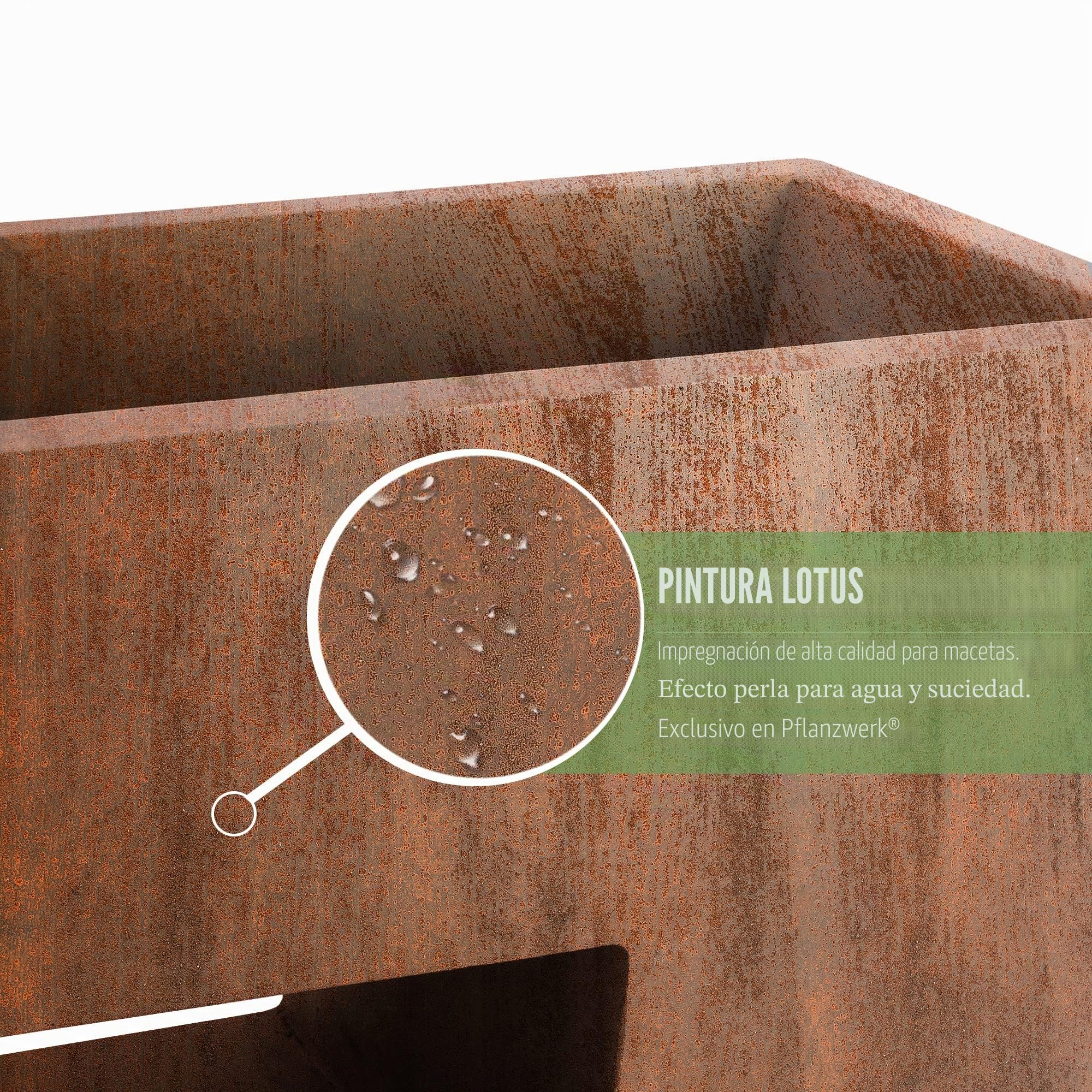 Pflanzwerk® Jardinera Fibra de Vidrio Vista Rejilla Moreno 66x66x28cm *Maceta a Prueba de heladas* *Protección UV* *Calidad Europeo*