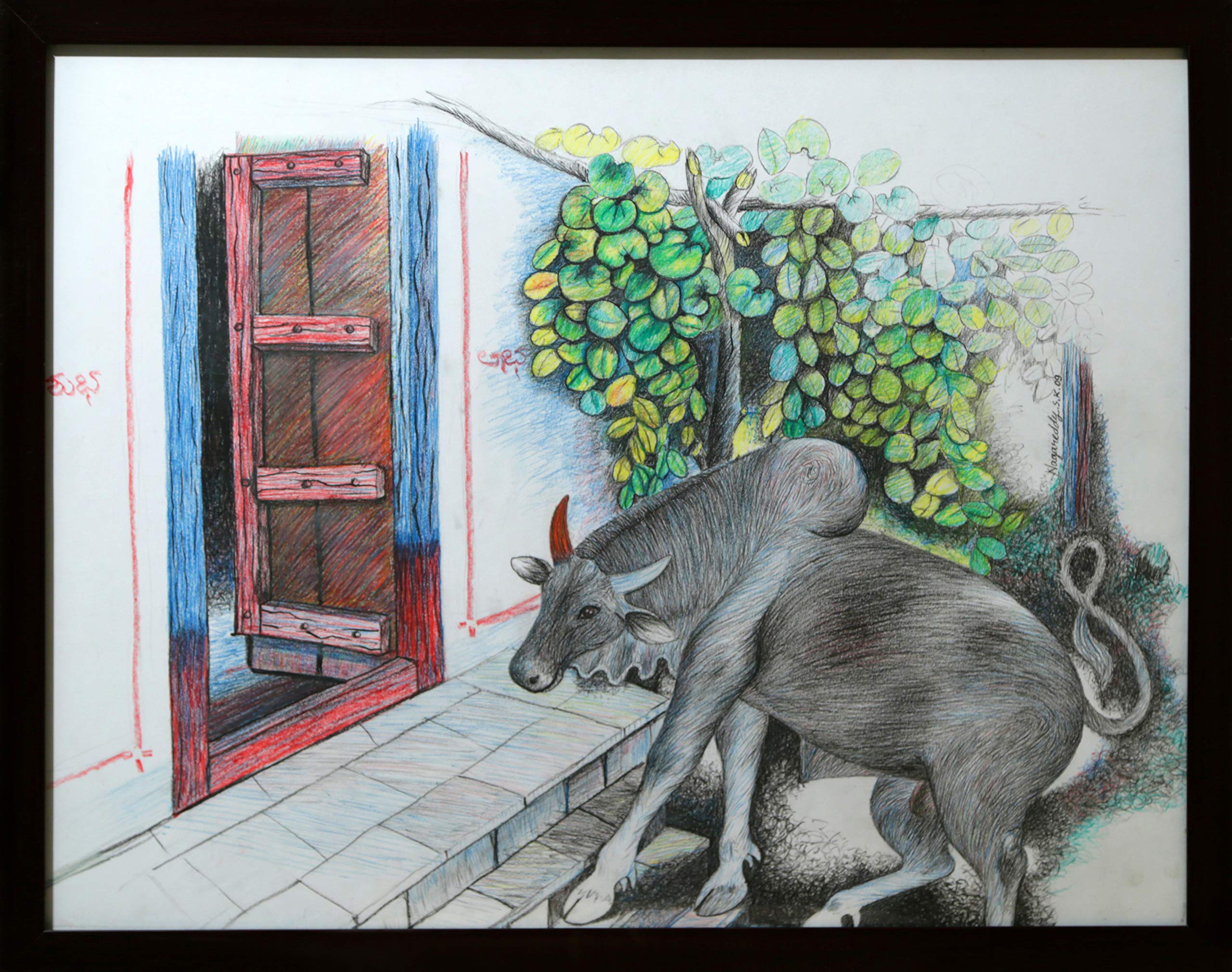 Peaceful Bull (Pen And Pencil Painting By Naga Reddy)-picture-41