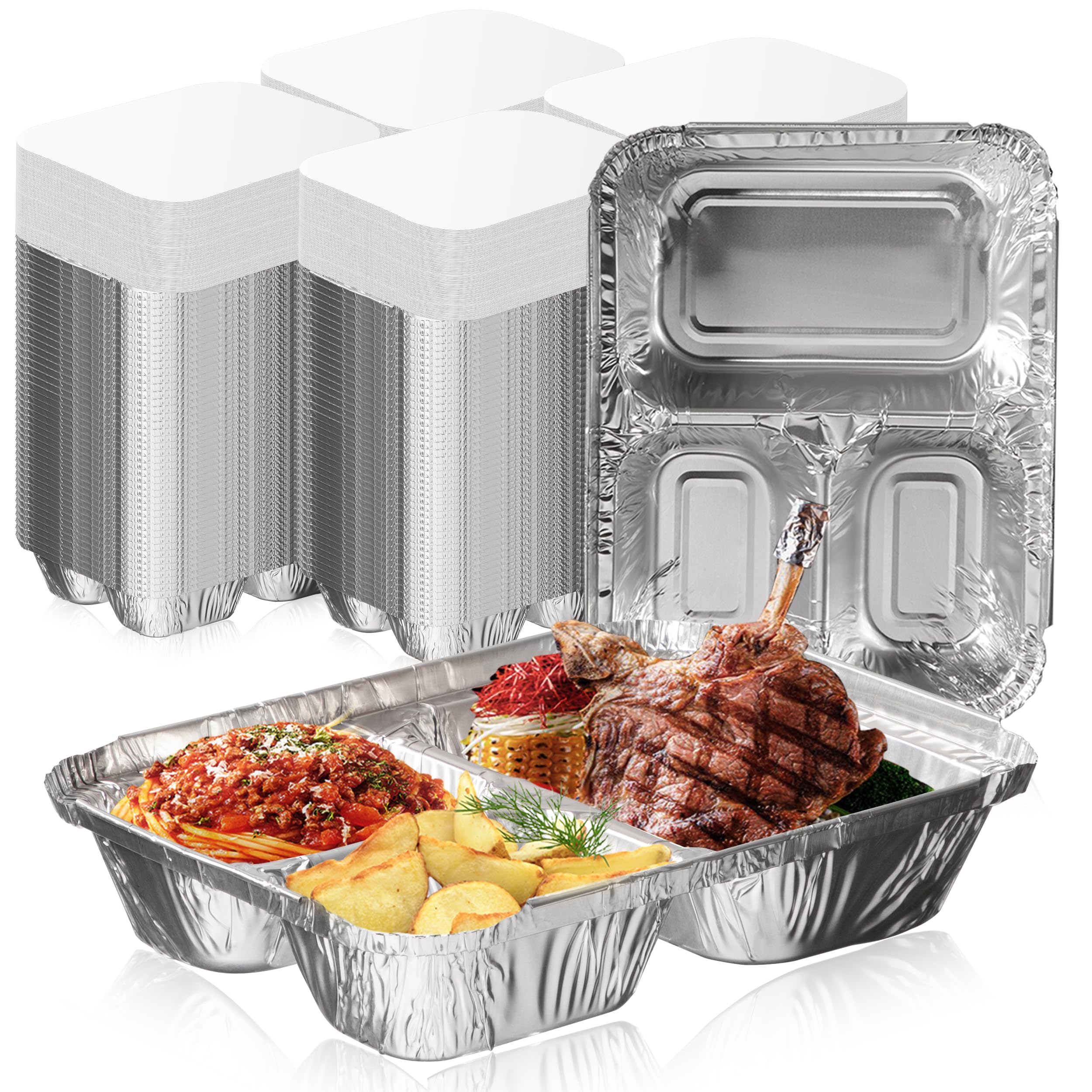 Amazon.com: Fit Meal Prep 250 Pack 3 Compartment 8.5 x 6.5 x 1.5