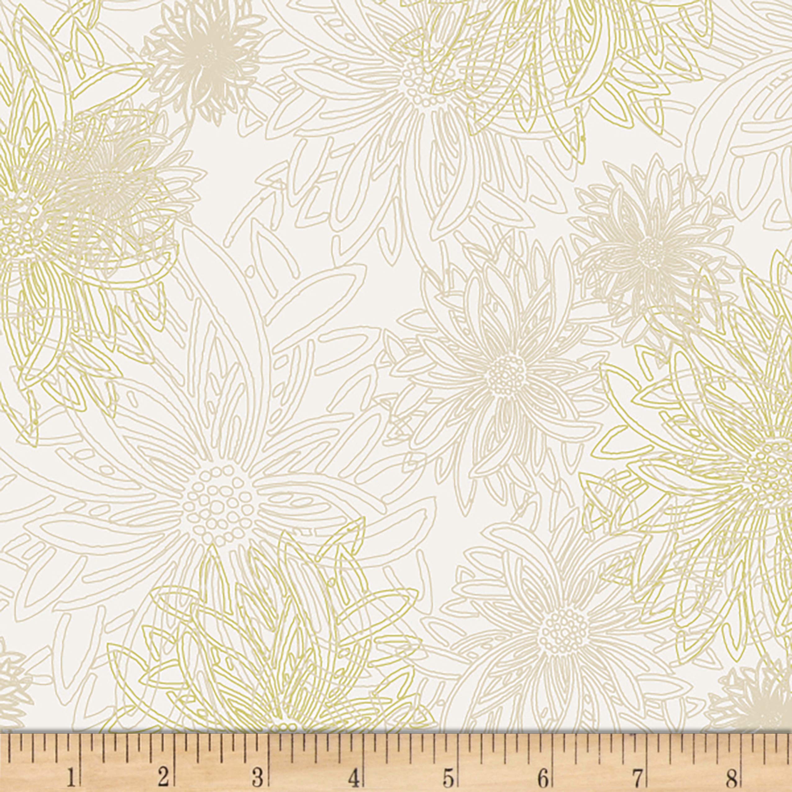 Art Gallery Fabrics Art Gallery Floral Elements Winter Wheat Fabric, White