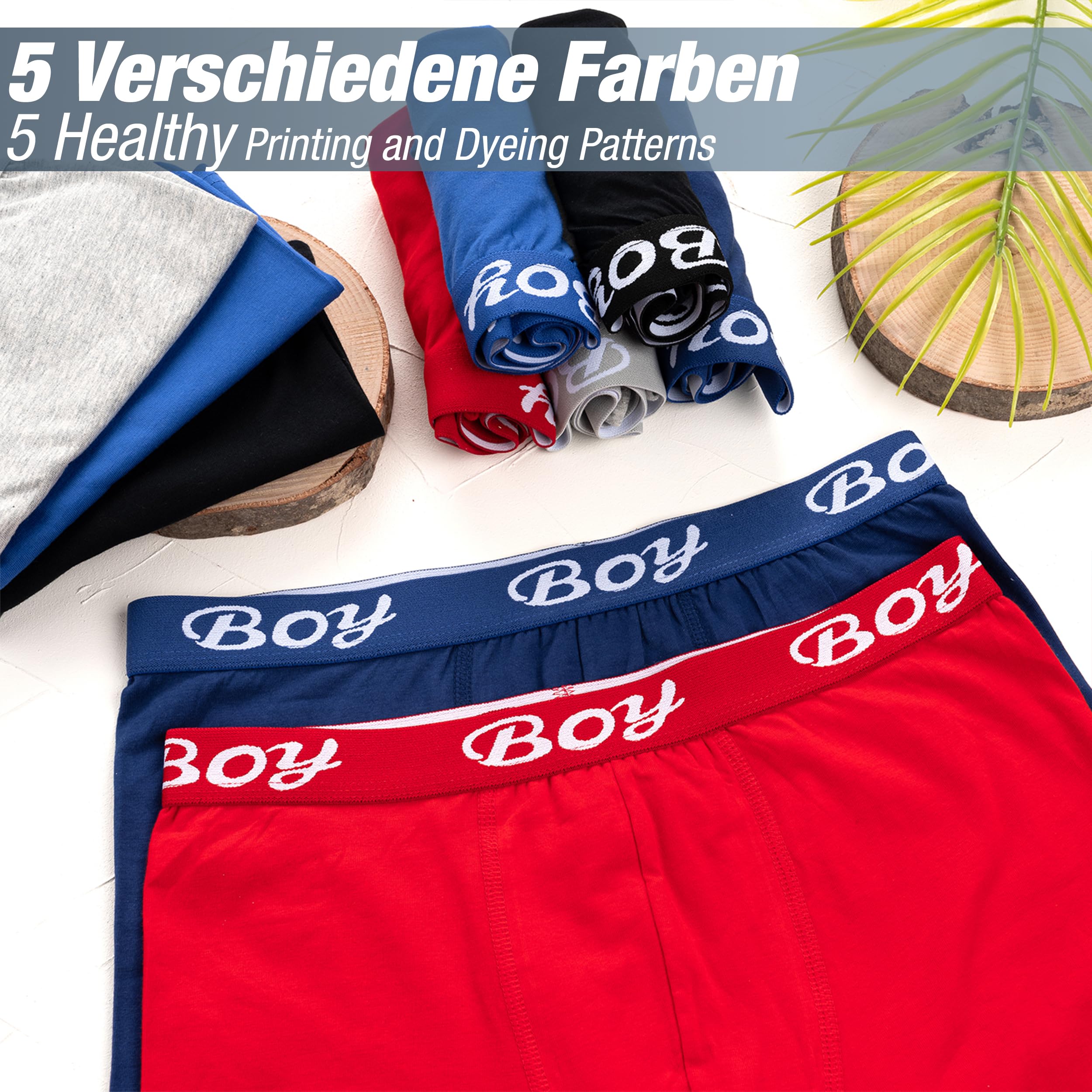 LOREZA ® 10 chłopięcych bokserek bawełnianych, rozmiar 92-170