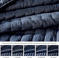 Vista 2 de WDCOZY Juego de edredón azul marino tamaño individual con funda de almohada, colcha ligera y suave, edredón acolchado, manta delgada, funda