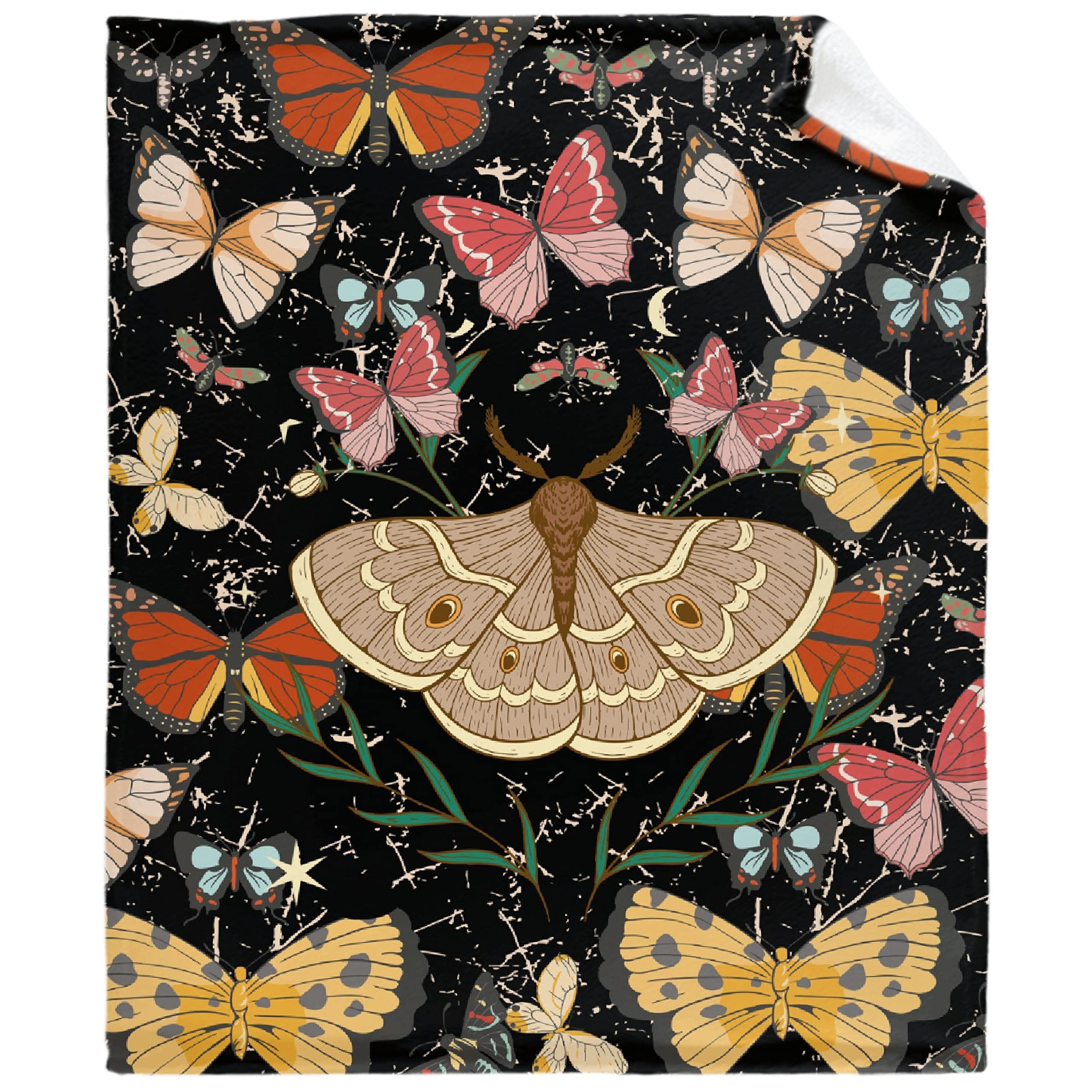 Butterfly Insects Fleece Flannel Throw Newborn Swaddle Blankets, Super Soft Cozy Stroller Blanket Pets Size 30