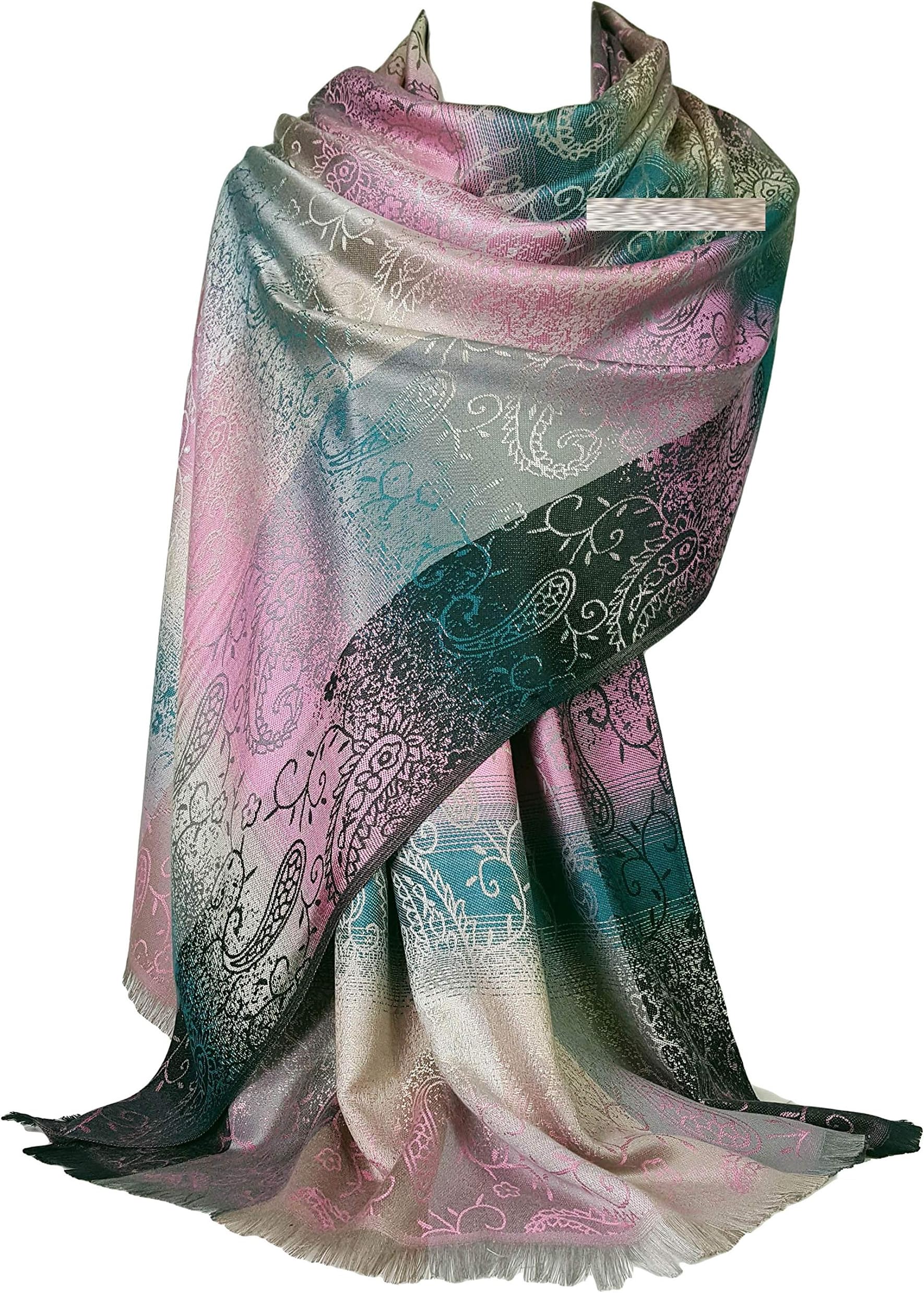 Floral Paisley Pattern Pashmina Style Scarf Shawl (FRL1)
