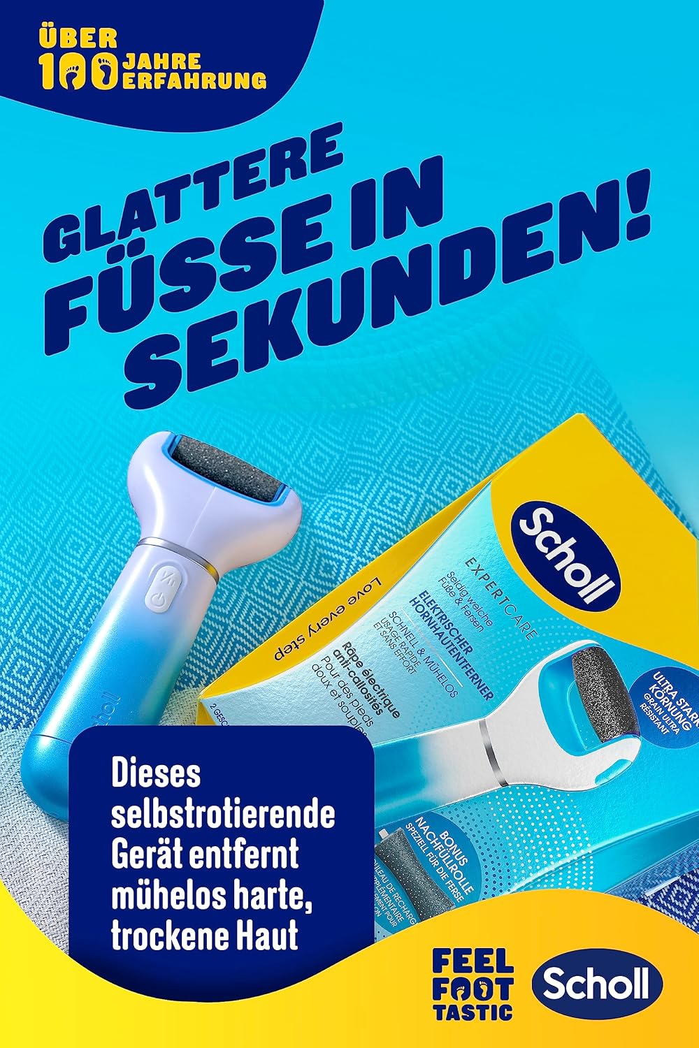 Scholl Expertcare 3200305 Пилка для ног, синяя, 2 режима
