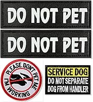 Vista 1 de 4 parches reflectantes para perros de servicio, chaleco táctico de gancho con lazo, juego de parches extraíbles con velcro bordado, perro