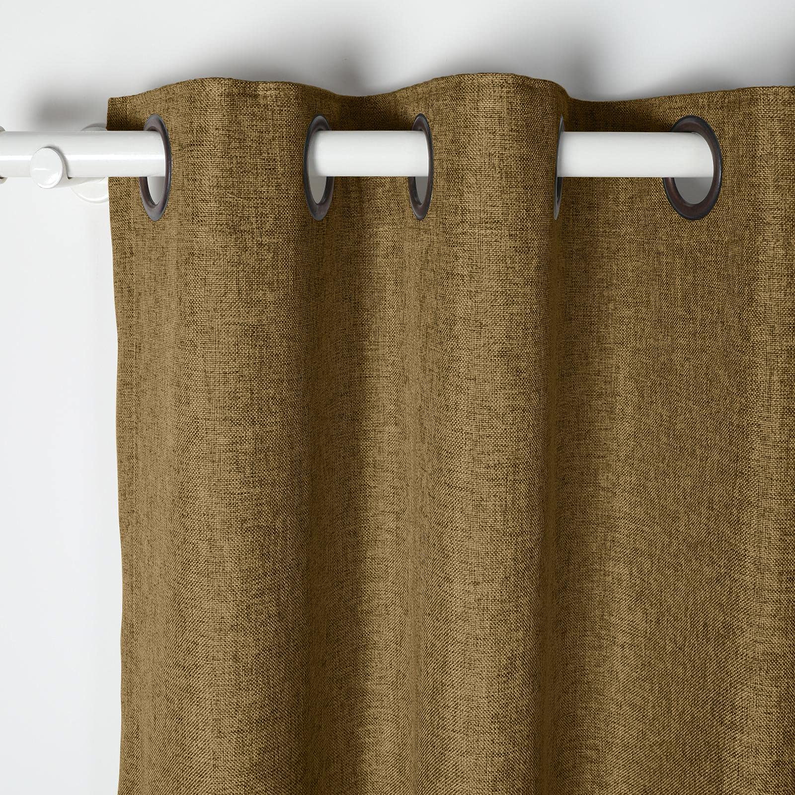 ChadMade Rideau Occultant en Lin 127 x 243 cm (L x H), Rideau à œillets Isolant Thermique pour Salon Chambre (Chocolat, 1 Panneau)