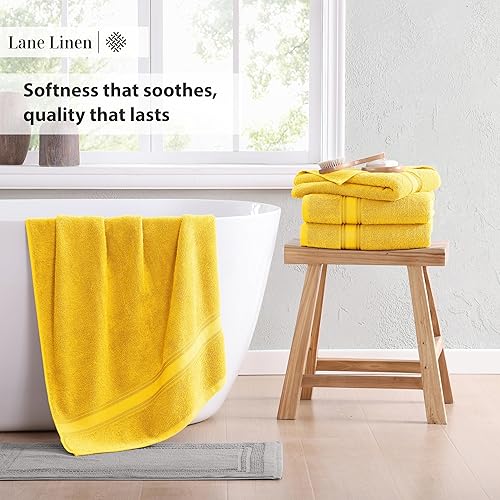 Vista 236 de LANE LINEN Juego de toallas de baño 100% algodón, 18 piezas, cero torsión, secado rápido, súper suaves y altamente absorbentes, 6 toallas de baño, 6