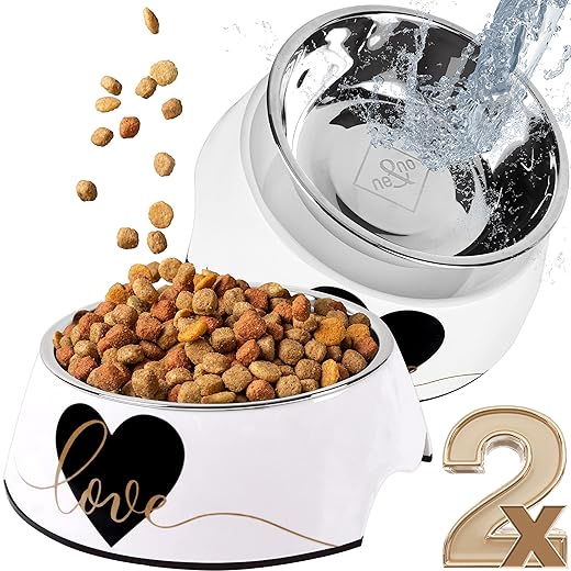 ne&no® Futternapf 2er Set für kleine Hunde, Katzen oder Welpen [Unique Design by NE&NO] Fressnapf Hund rutschfest | Futternapf Hund (Gr.: S / 170 ml) Trinknapf Katze | Wassernapf Katzen | Dog Bowl