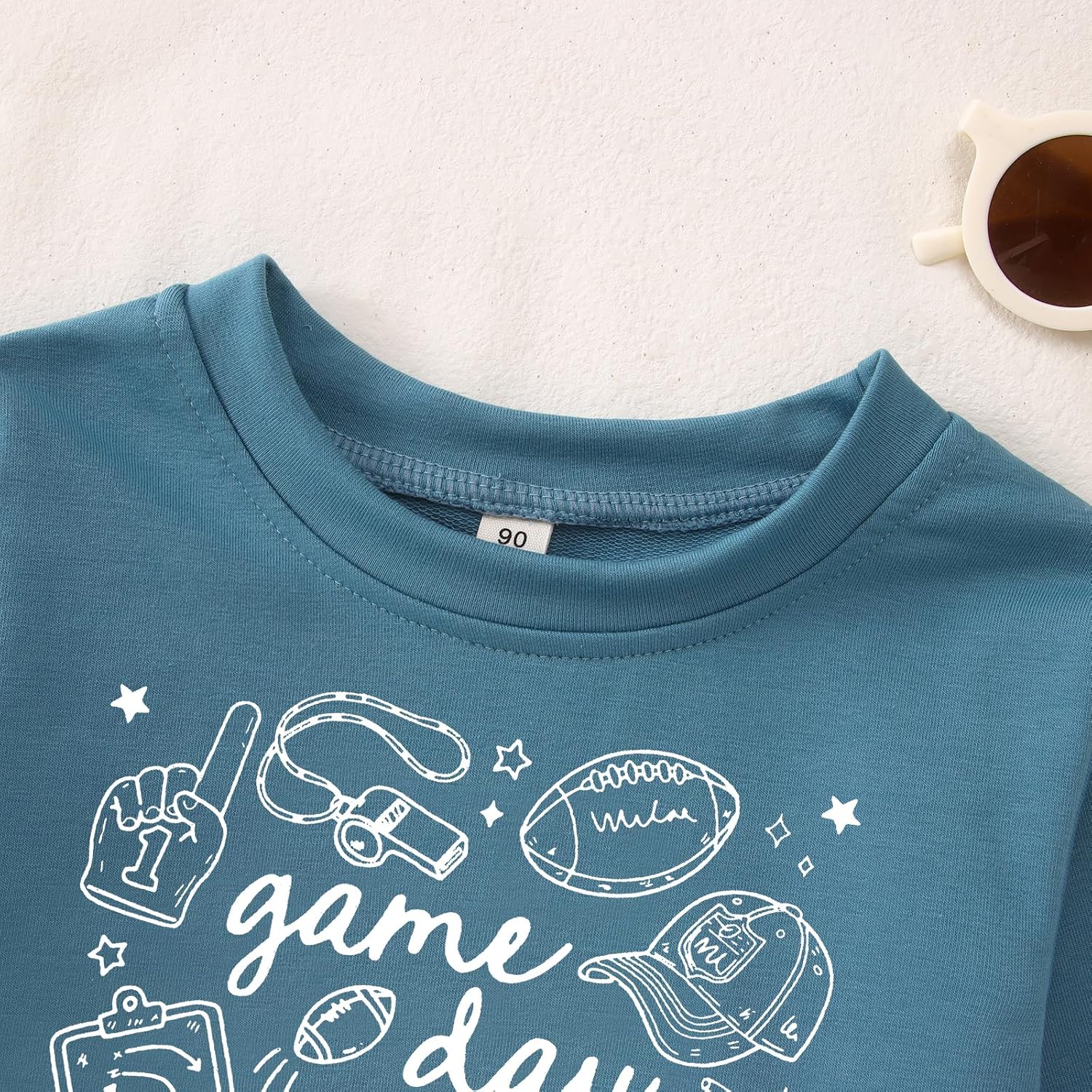 Toddler Baby Boy Girl Football Outfit Game Day Sweatshirt Letter Print Long Sleeve Shirt Crewneck Pullover Tops - Image 6