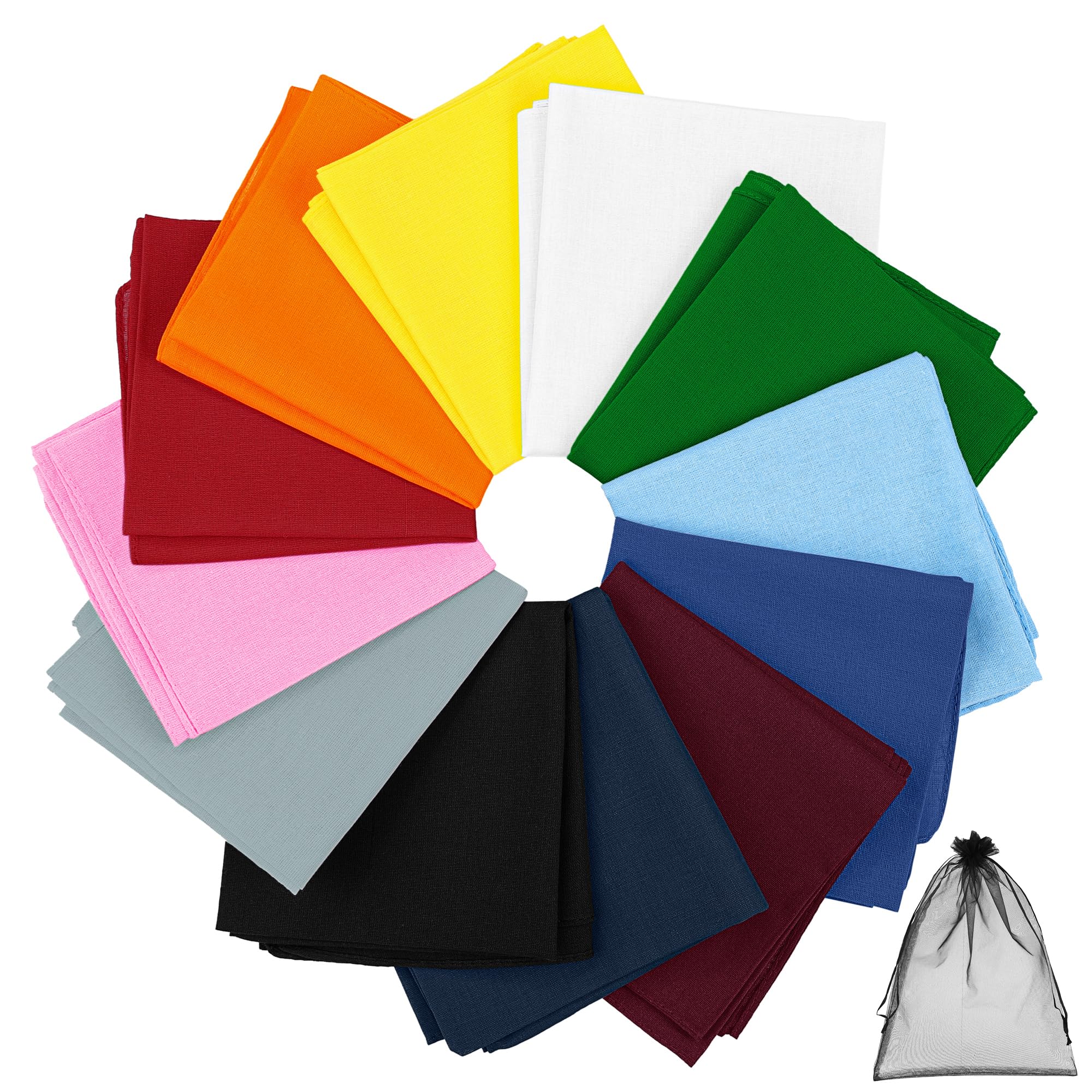 URATOT 12 Pieces Cotton Bandana Handkerchiefs