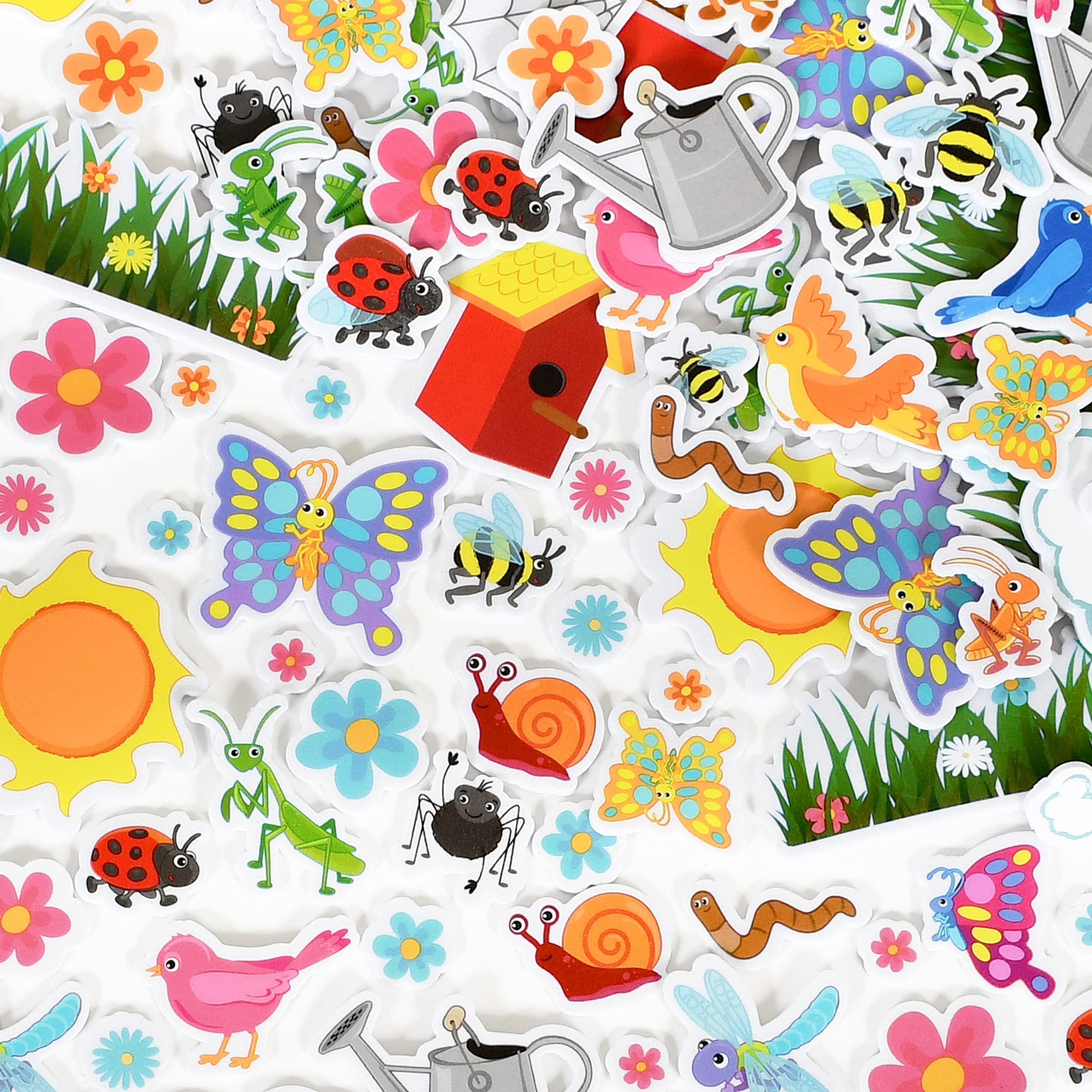 Ready 2 Learn Foam Stickers | Garden | Spring | Pack of 168 | Self-Adhesive Stickers for Kids | 3D Foam Flowers for Crafts and Decorations