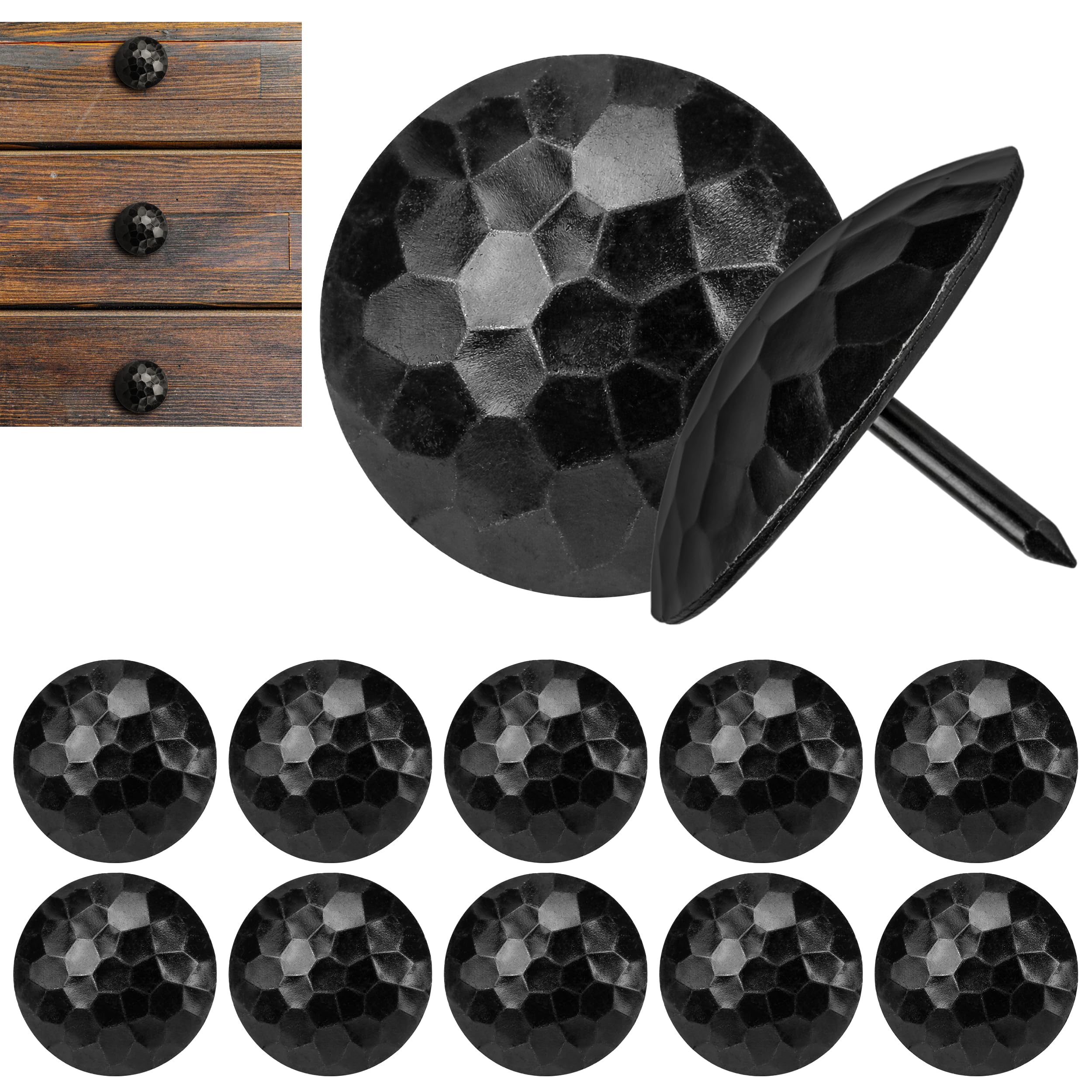 Black Iron Decorative Tacks - 12 Pack Rustic Clavos -1 Black Iron Decorative Tacks - 12 Pack Rustic Clavos -1
