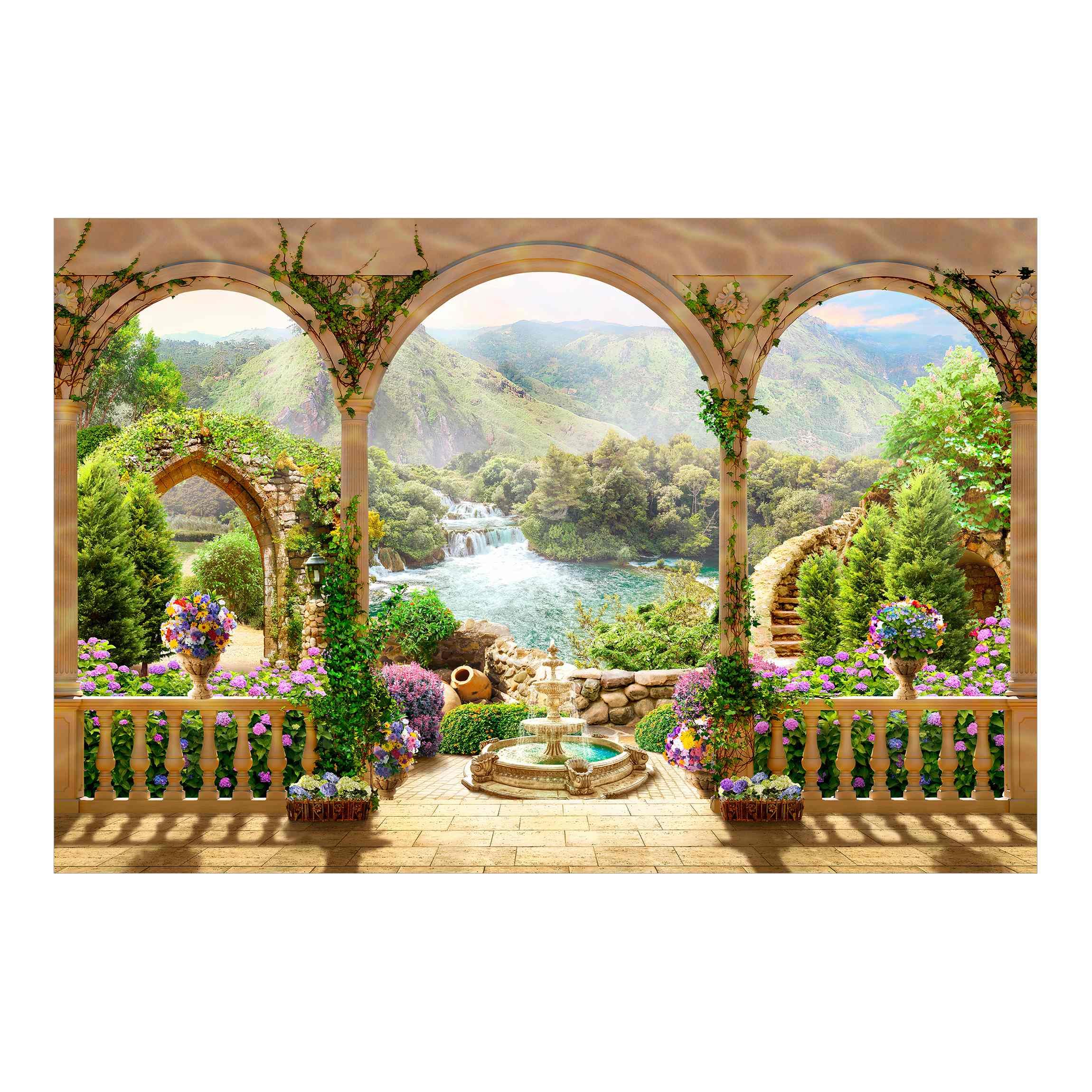 Papier peint panoramique effet 3d pour transformer les murs du salon