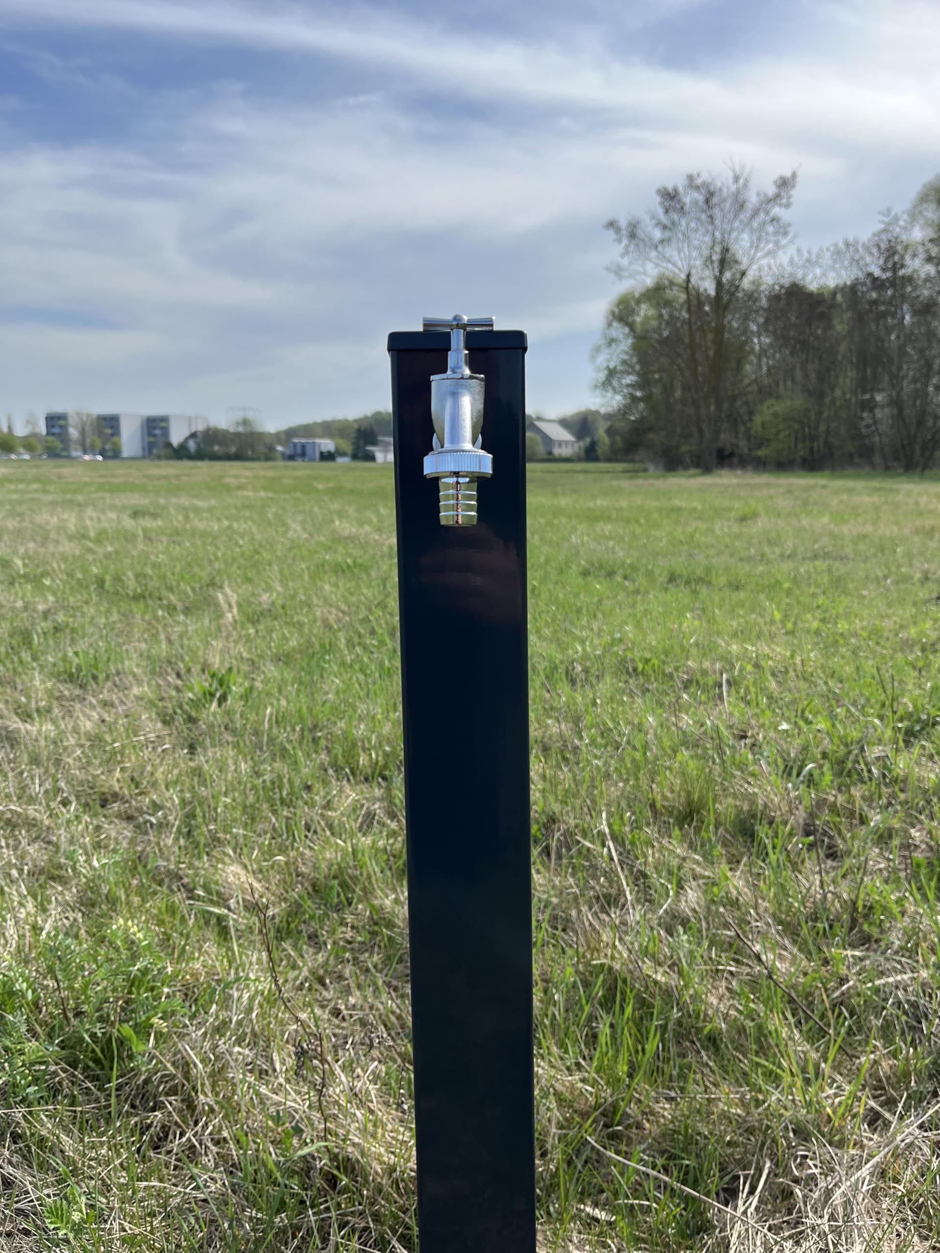 Wassersäule Edelstahl 3/4" Zoll 80 cm Anthrazit Grau RAL 7016 Wasserverteiler Wasserzapfstelle Zapfstelle