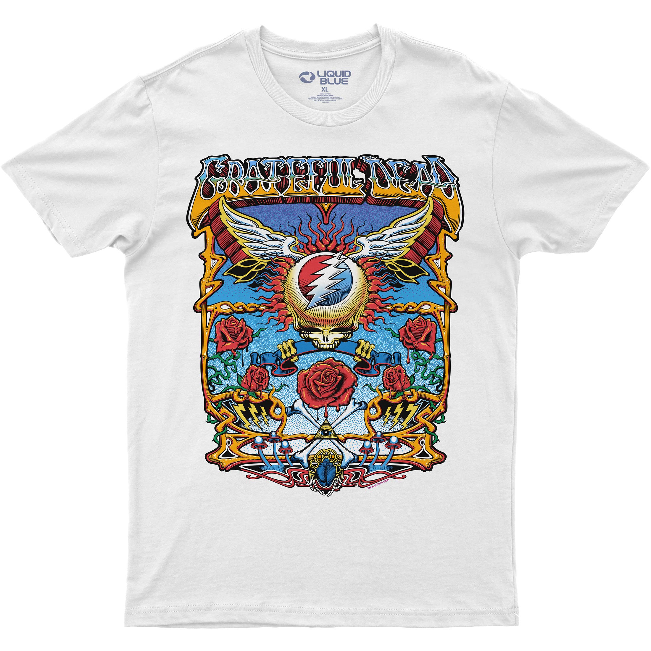 Liquid Blue Unisex-Adult Standard Grateful Dead Flying SYF Aoxomoxoa T-Shirt