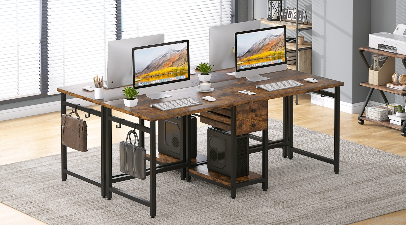 XXL Schreibtisch 200cm - Extra Langer Bürotisch Für 2 Personen Home Office