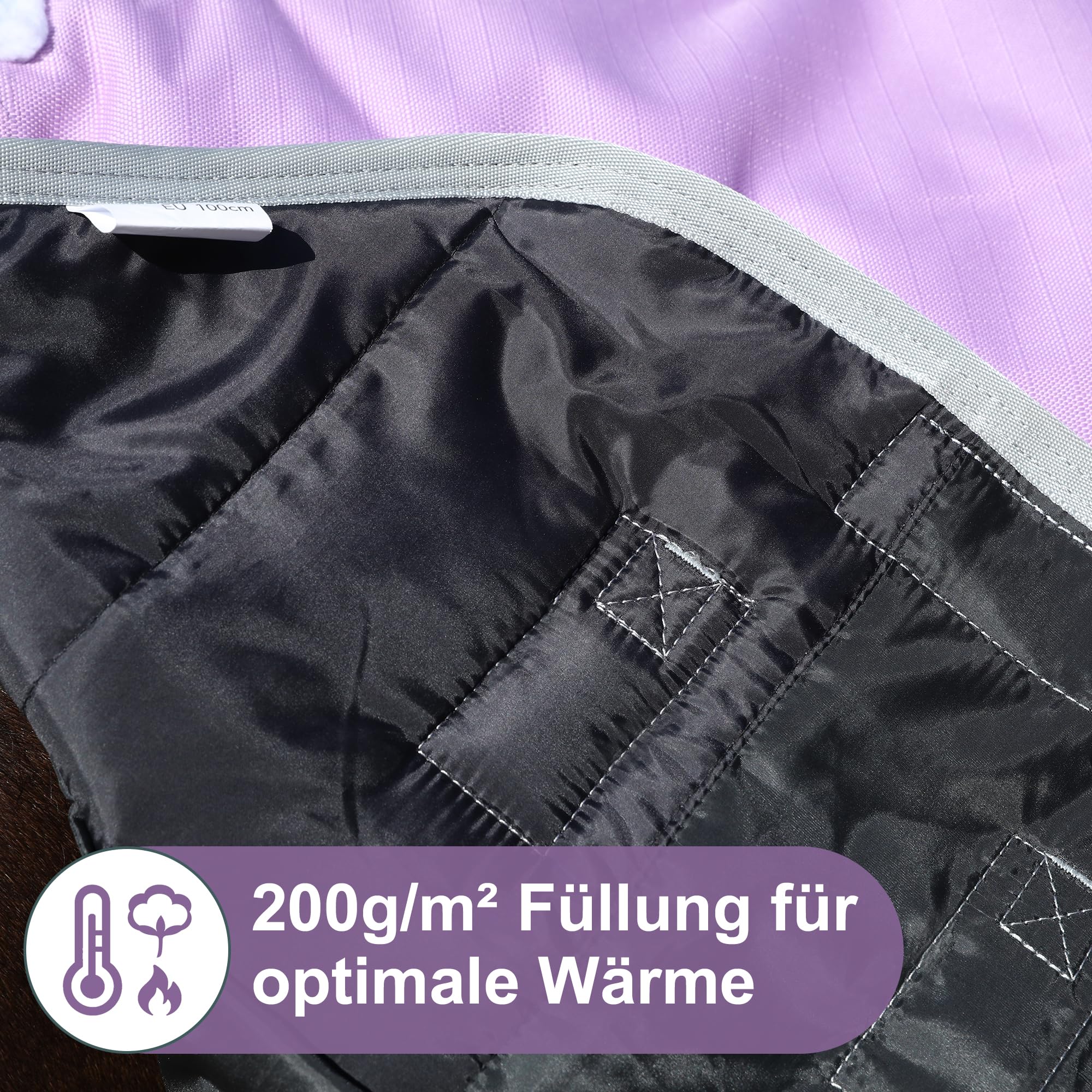 Coperta per pony, 1200D, 200 g/m², impermeabile e traspirante, per pony, shetty, coperta invernale imbottita con cinghie incrociate, collo e chiusura regolabile sul petto