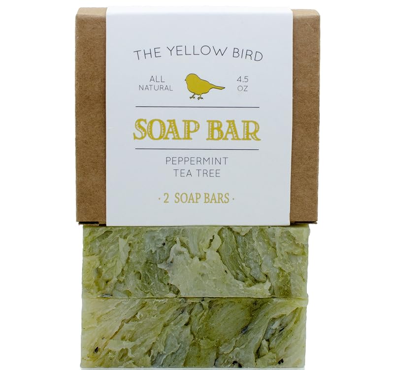The Yellow Bird Sabonete em Barra de Hortelã-pimenta com Óleo de Melaleuca, Pacote com 2
