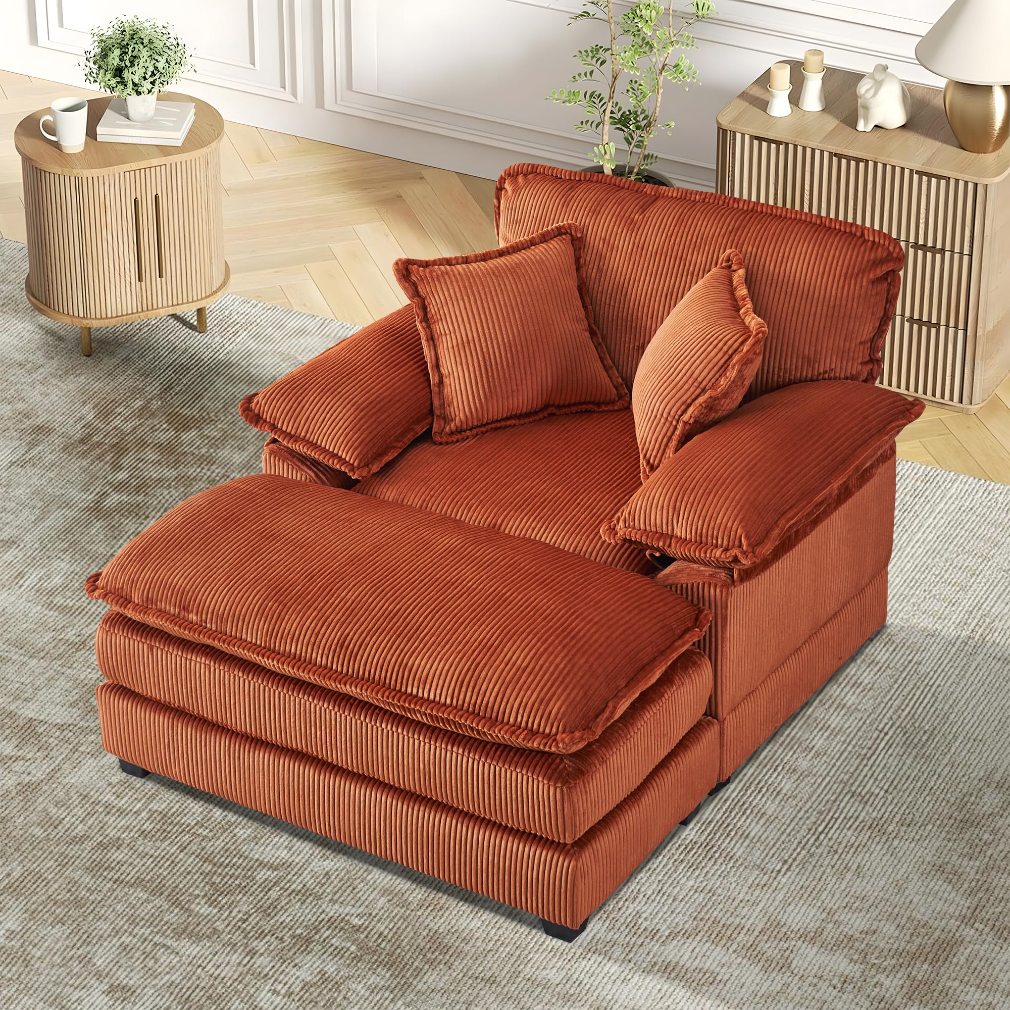 Amazon.com: TTK Oversized Chaise Lounge Chair with Ottoman - 39.17