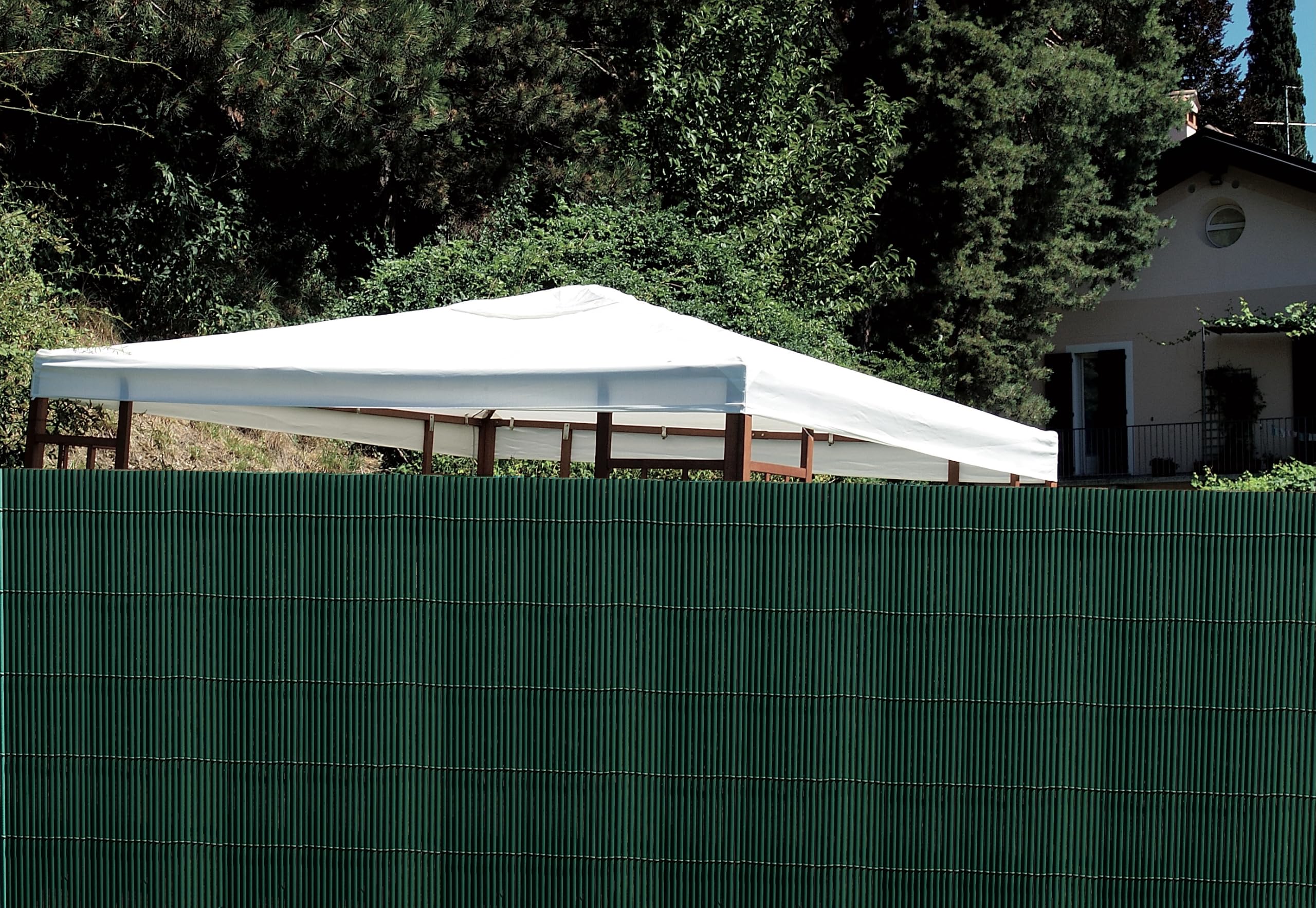 Canniccio sintetico effetto bambù verde schermante UV per recinzione balcone e giardino Rotolo 5 m, varie altezze – FENCESHOP - H. 100 cm