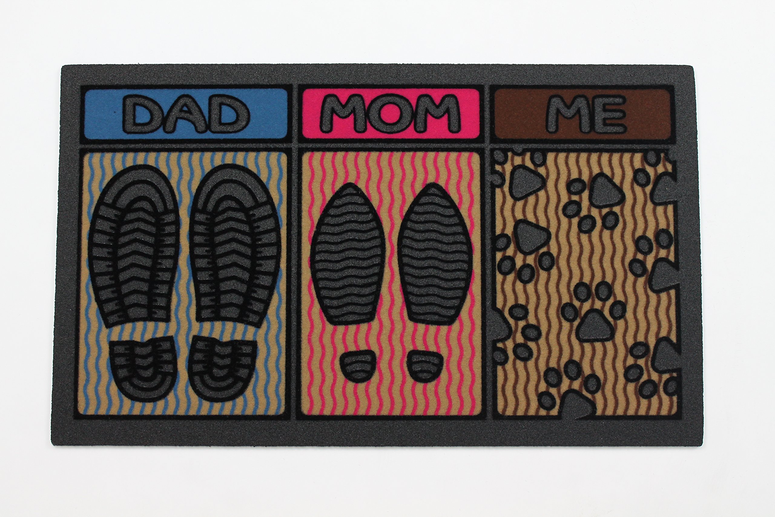 De'Carpet Felpudo Entrada Casa Original Divertido Moderno Flocado Huella Familia 40x70