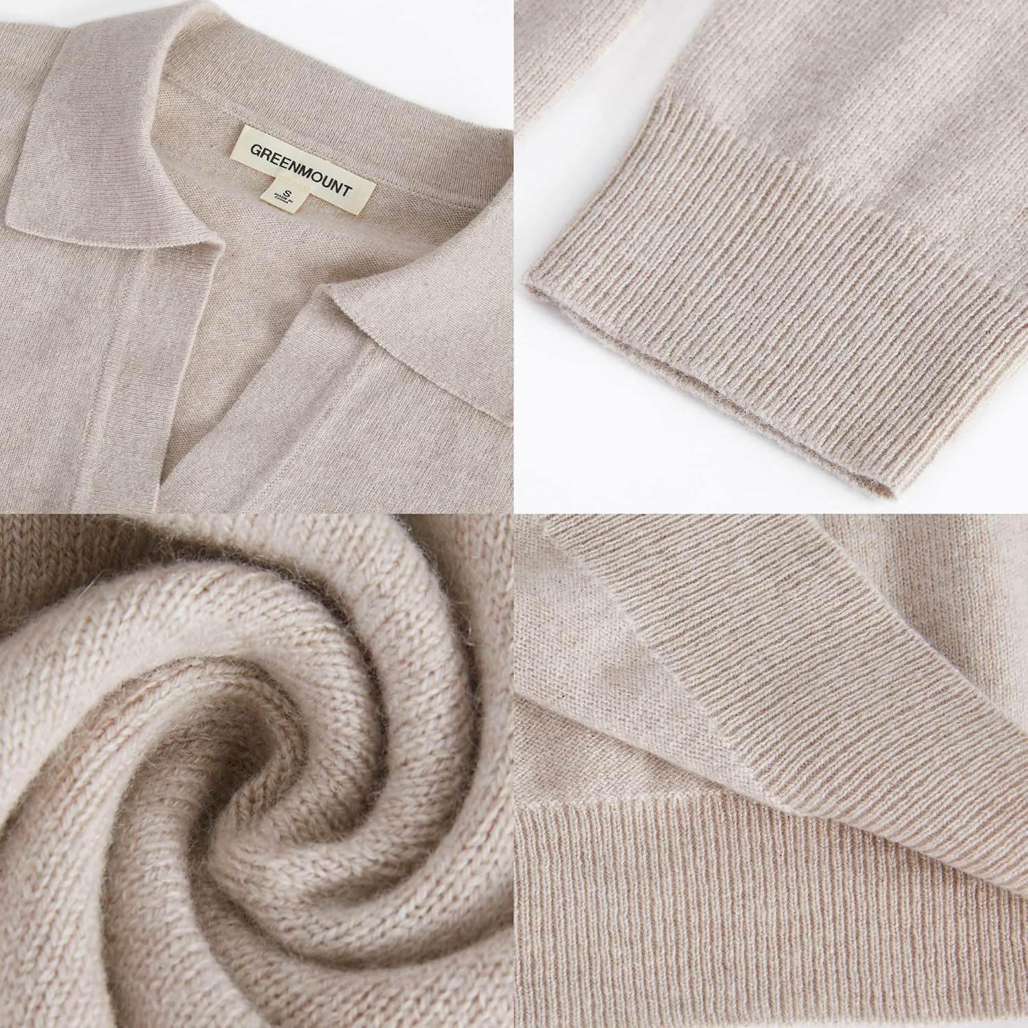 GreenMount Womens Super Lightweight Worsted Deep V-Polo Cashmere Sweater Pullover for Spring and Summer Keep 37.5 Warm - Image 5