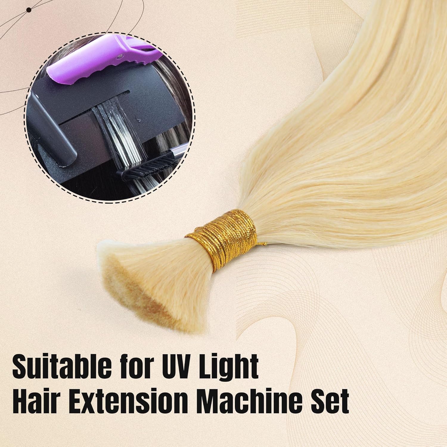 V Light Hair Extension Hair Bulk,18/20/22 inch 50g/pack Blonde/Black Virgin Remy v-light Hair Bundle for V Light Hair Extension Machine Tool Kit (Blonde, 18inch)