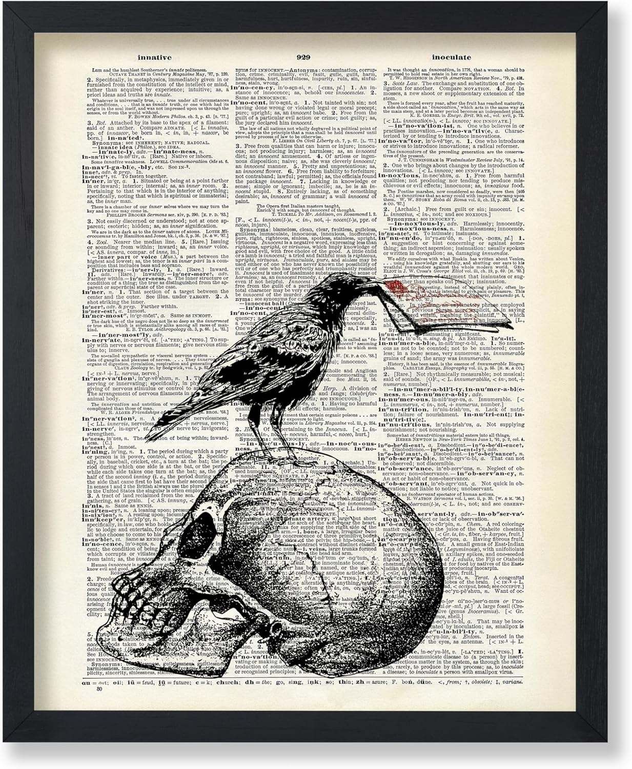 Amazon.com: Poster Master Dictionary Art Poster - Raven with Letter on ...