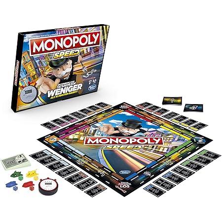 Monopoly Speed Brettspiel, Monopoly In Weniger Als 10 Minuten, Eine  Schnelle Version Des Monopoly Brettspiels Ab 8 Jahren, Spiel Für 2-4  Spieler: Amazon.de: Spielzeug