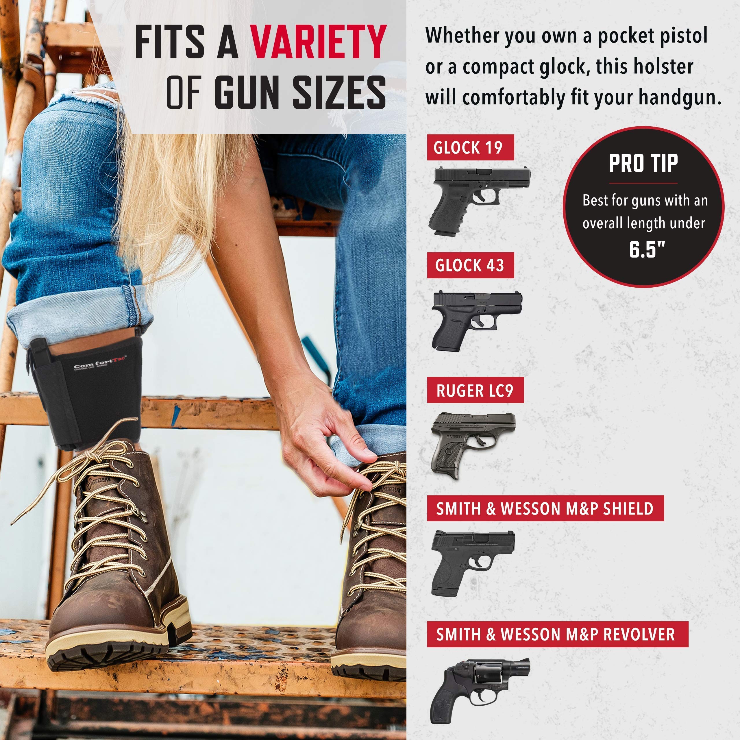 Buy ComfortTac Ultimate Belly Band Gun Holster and Ankle Holster for Concealed Carry Online at