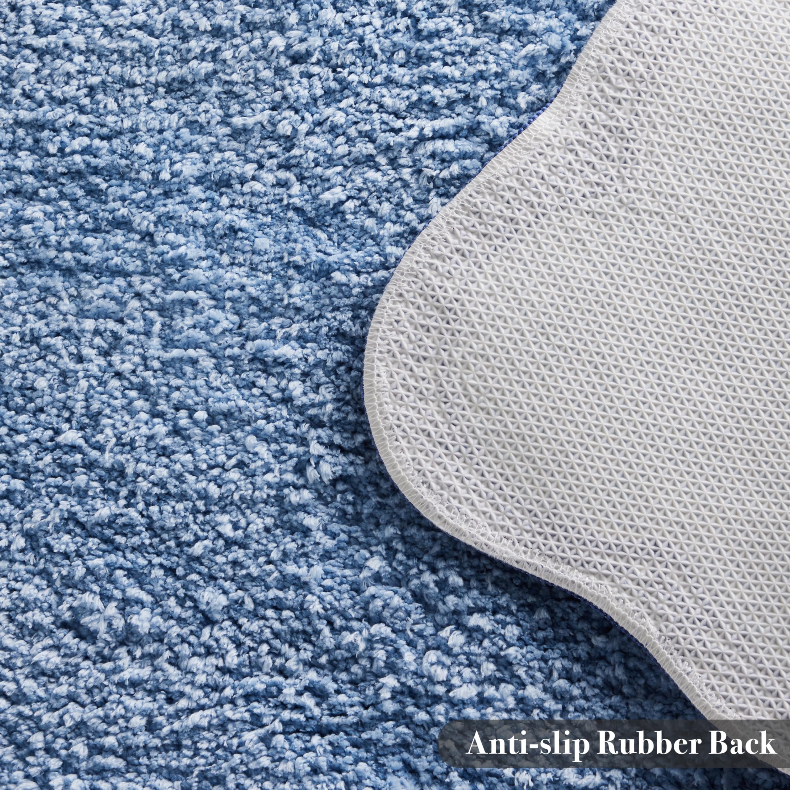 Alfombras de baño de microfibra de lujo, con ribetes festoneados, color azul marino, bonitos tapetes estéticos para baño, bañera, alfombra de suelo, fregadero, ducha, antideslizante, absorbente, 32 x