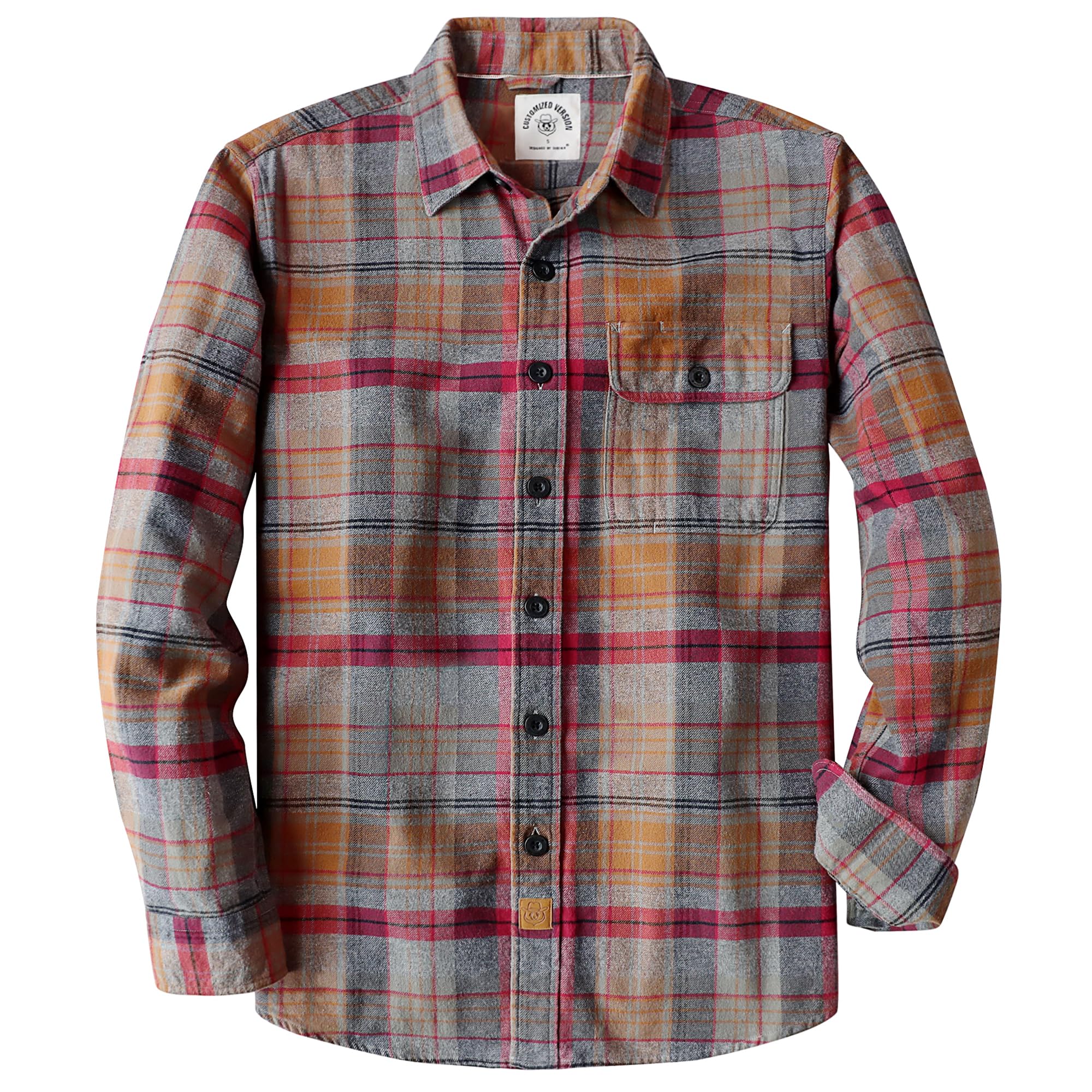 Dubinik® 6 oz Camicia Flanella Uomo Camicia Uomo Flanella Leggera Cotone Comode Casual Invernale Camicia A Quadri Uomo