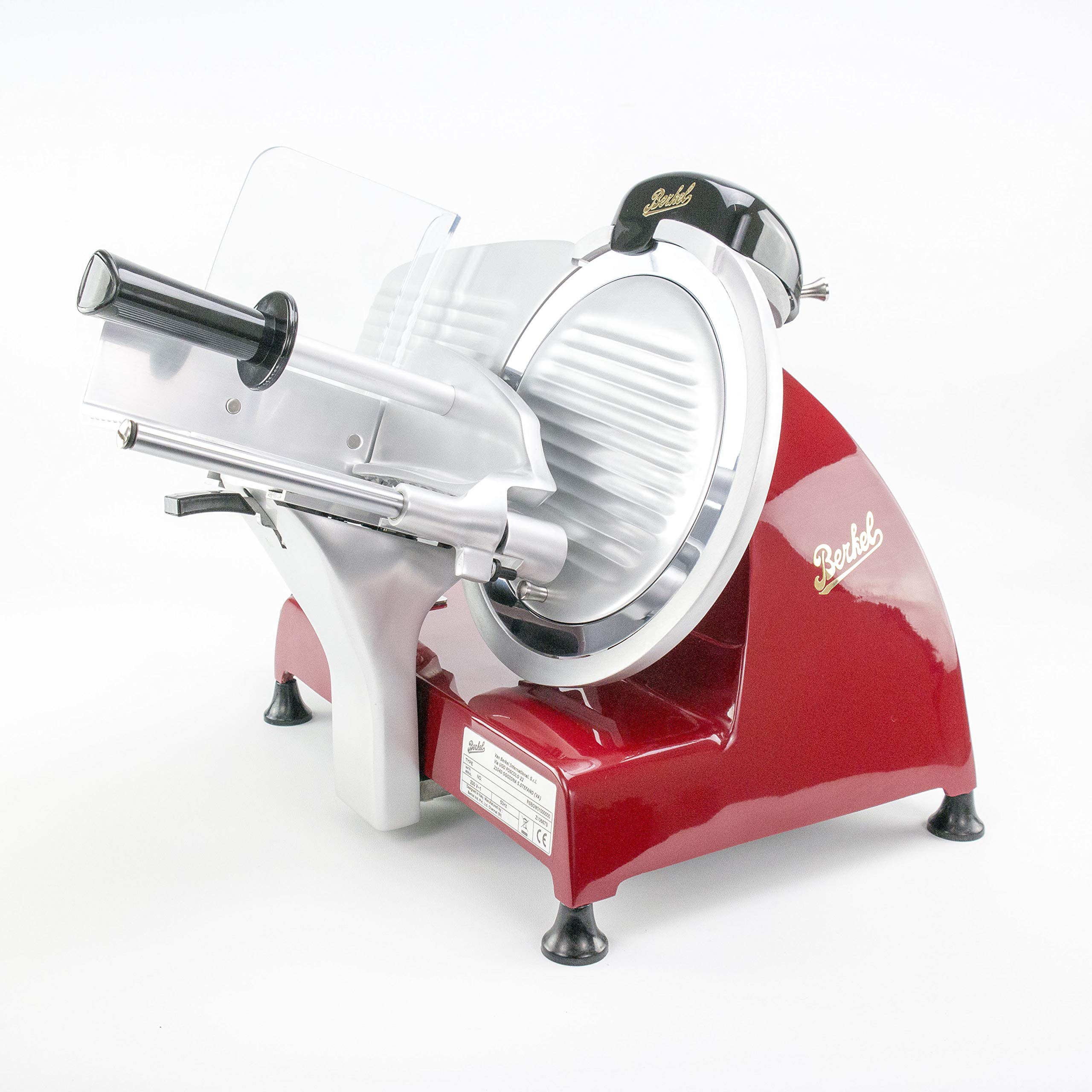 Berkel Red Line 250 rot Profi Aufschnittmaschine + Einlegebrett aus alten Wein Fassholz - Sonderangebot statt 1179,-