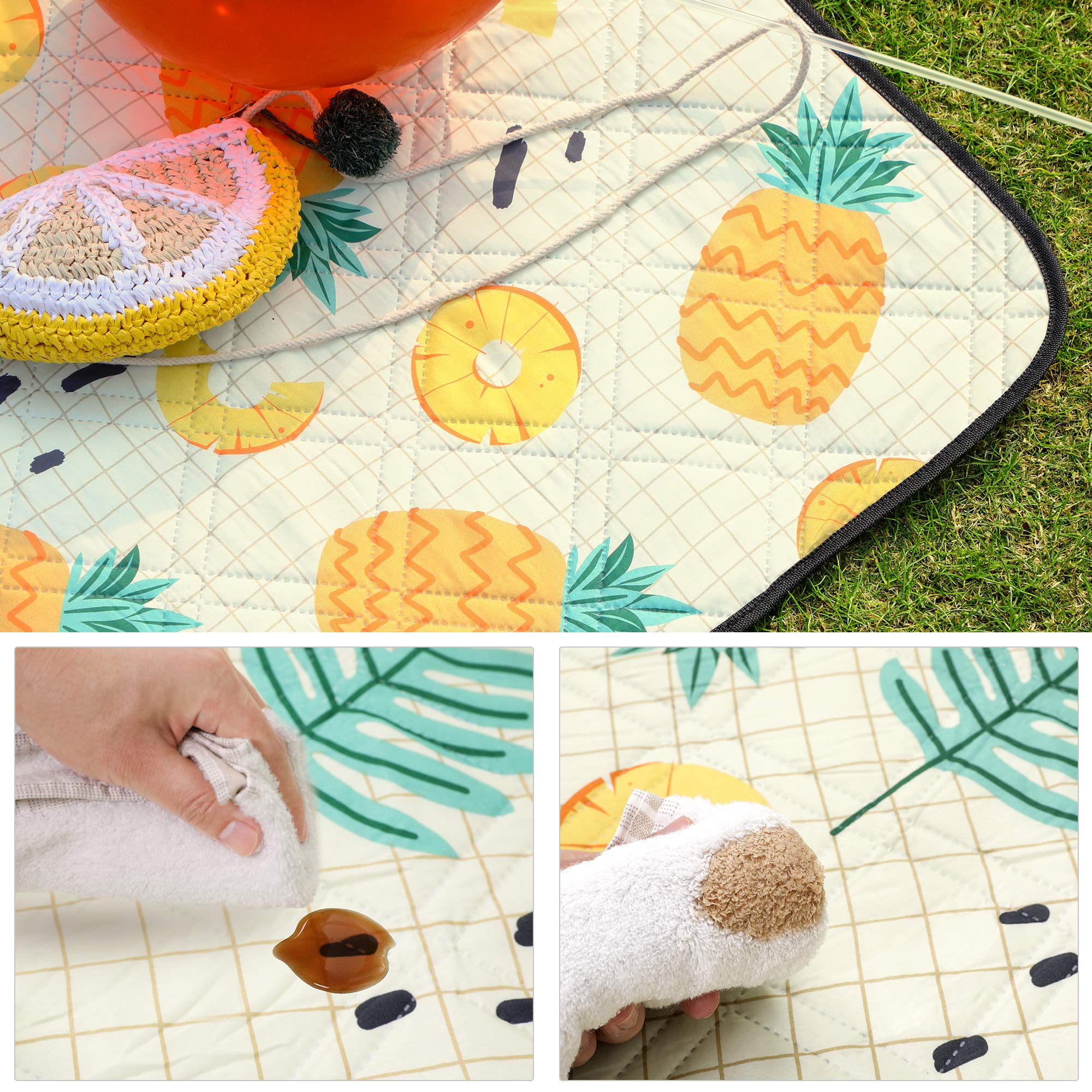 Coperta Da Picnic SONGMICS 150x200 Cm - Impermeabile, Pieghevole, Motivo Onde Rosse