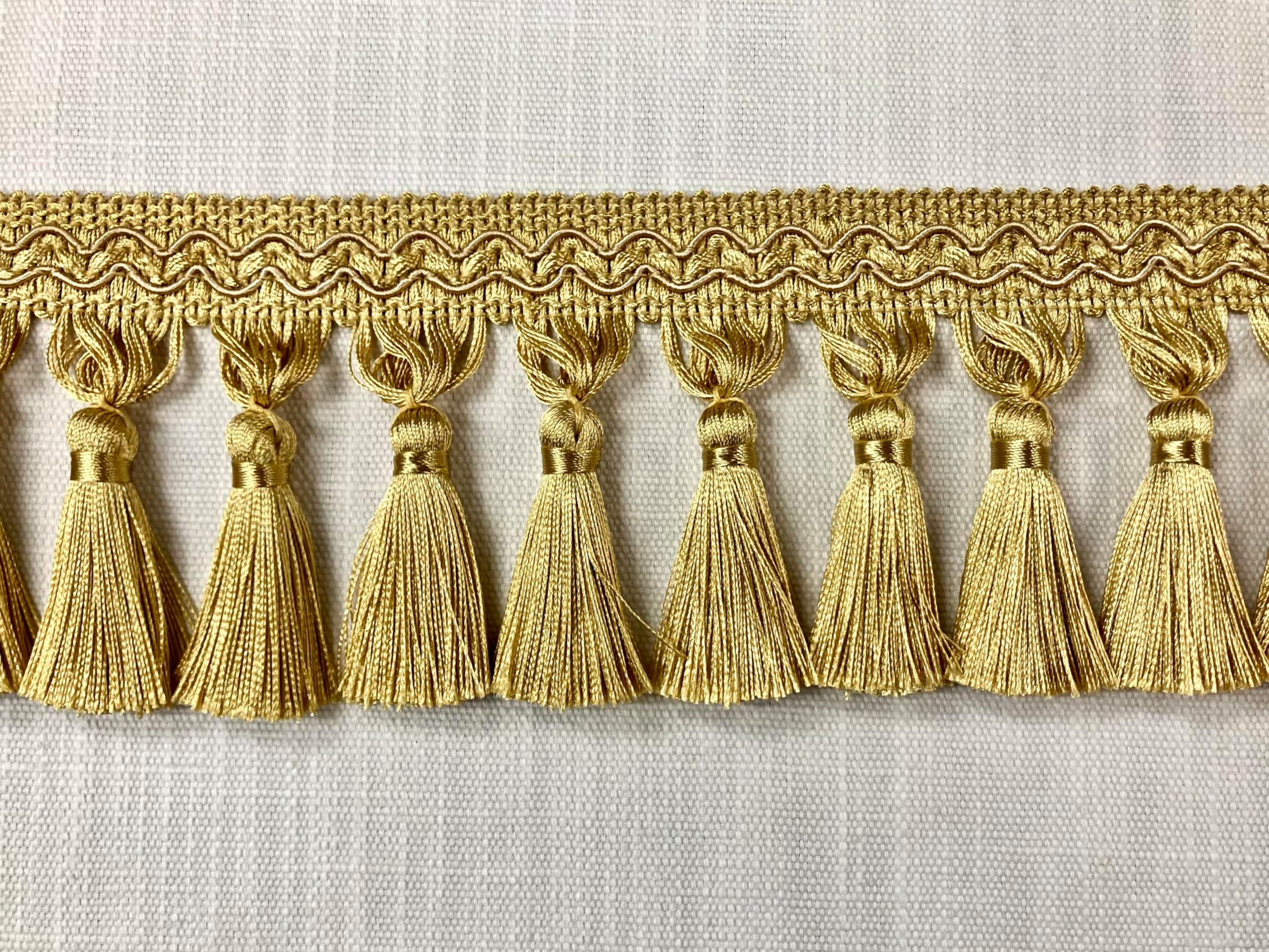 Gold Tassel Fringe Trim by The Yard 3.5" Width TF-5/12 Upholstery/Drapery/Home Furnishing/Interior Design