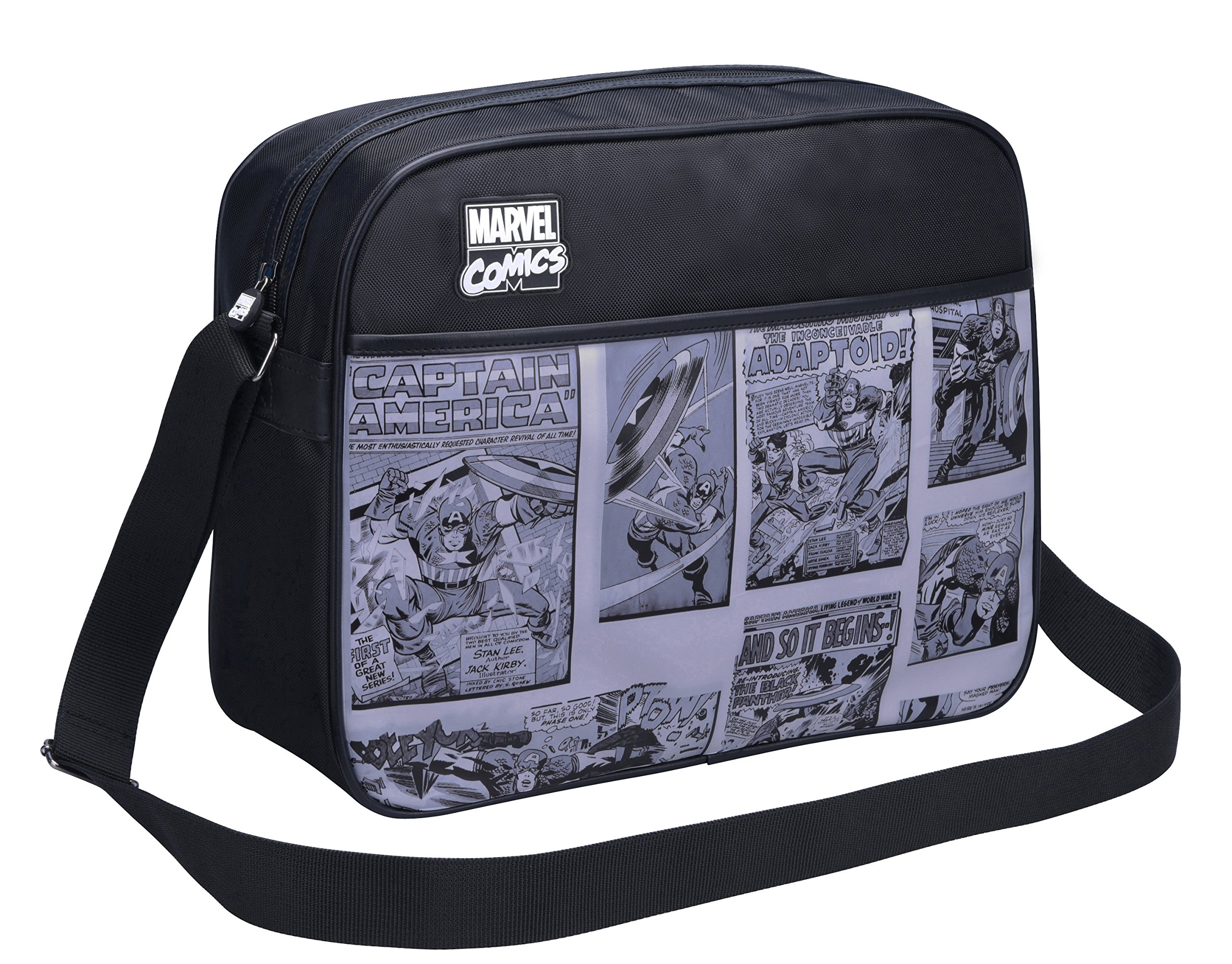Alpa Marvel Captain America Messenger Bag, 50 cm, Black