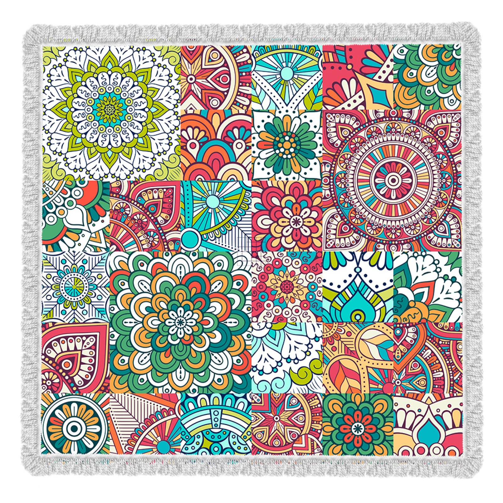 Tappetino Da Picnic Coperta Picnic Telo Pic Nic Stuoia Campeggio 150 Cm Modello Vintage Stile Etnico Boemo Quadrato Stampa Telo Mare Tappetino Pranzo In Microfibra Serie Geometrica Stampa Digitale 3D,