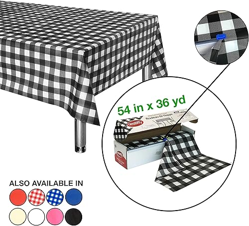 Miniatura 2 de Neatiffy Rollo de mantel de plástico desechable | 54 pulgadas x 108 pies | Mantel para mesas rectangulares, cuadradas, redondas ovaladas | picnic,