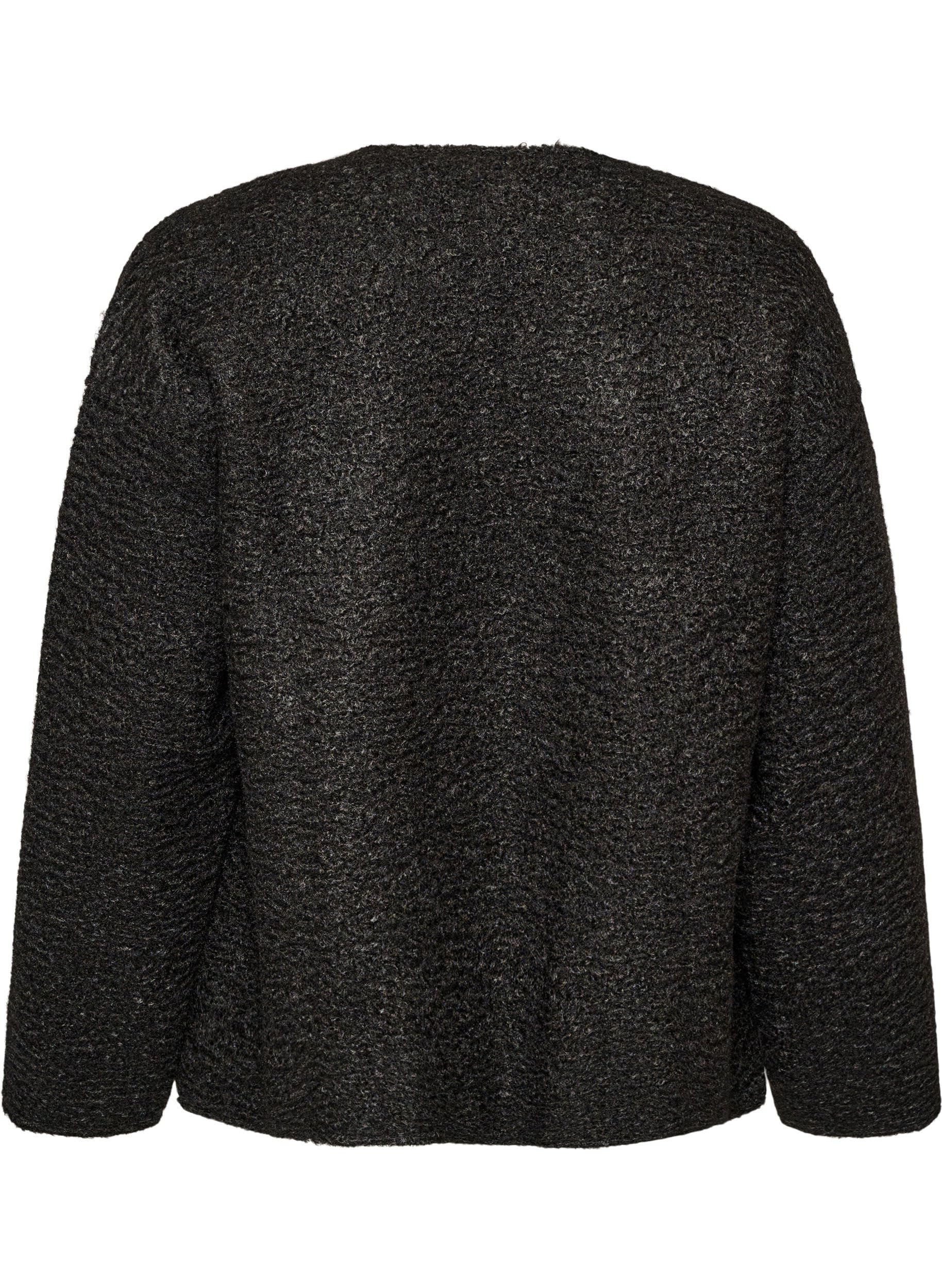 Zizzi Damen Große Größen Strickjacke Fleece Taschen Locker Größe 42-60