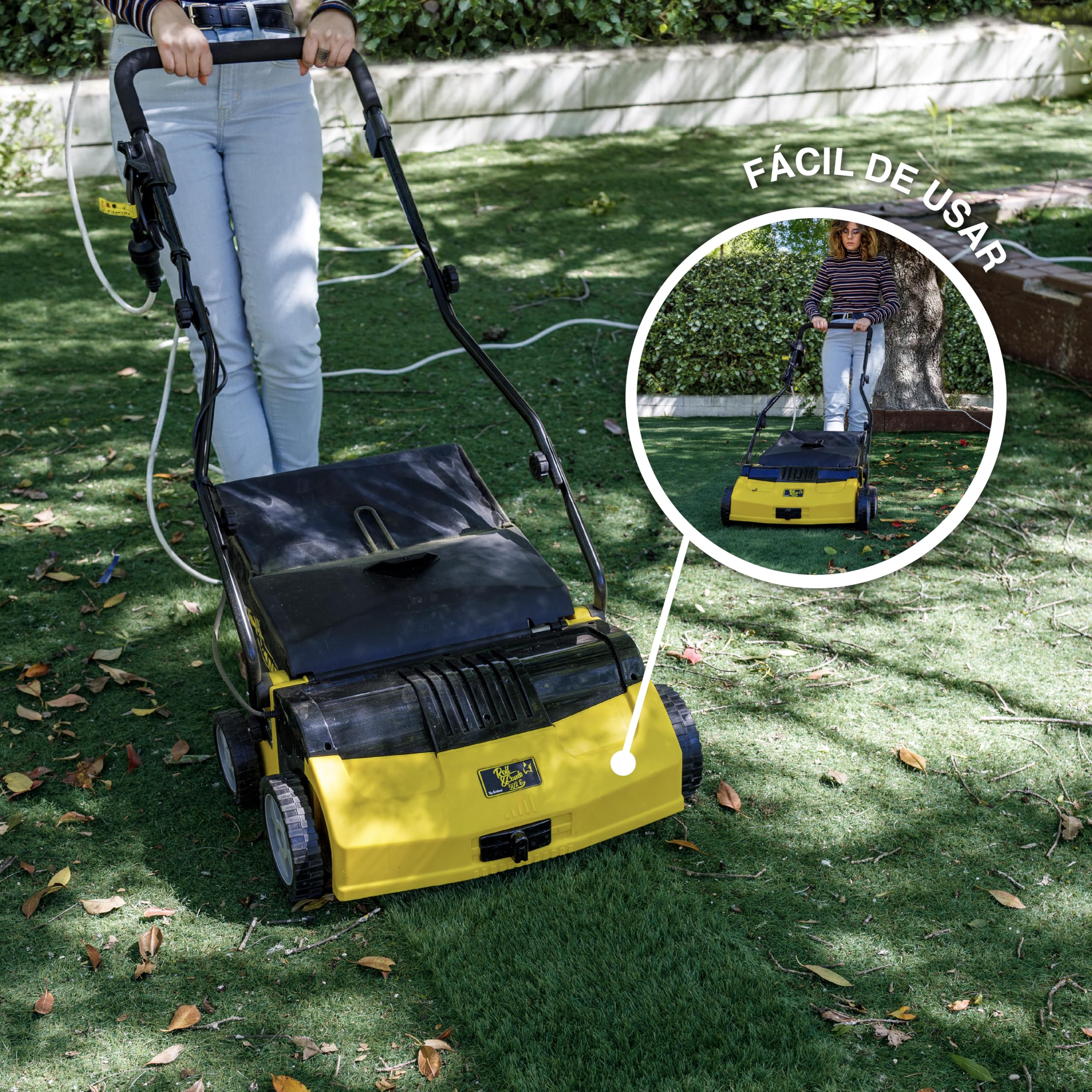 Garland Roll&Comb 502E-V19 - Peinadora/Barredora césped artificial eléctrica enchufable - 1.600 W de potencia, 15'6 kg de peso, ancho de trabajo 40 cm con altura regulable. Saco de recogida de 40 l. Apto para superficies hasta 350 m2. — view 6