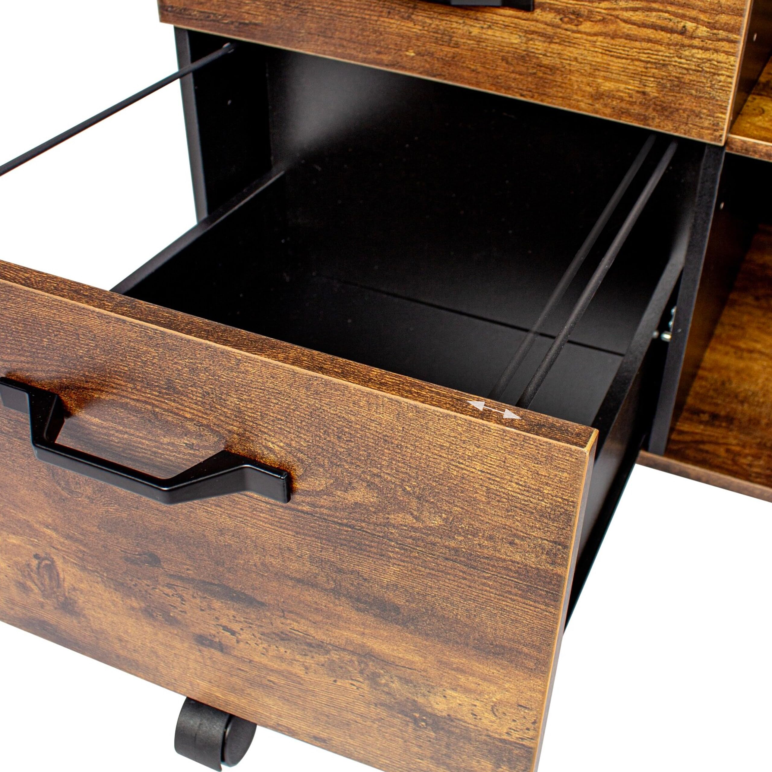 Relaxdays Cassettiera sotto Scrivania da Ufficio, Mobile con Chiave, 3 Cassetti Portadocumenti, 66x80x40 cm, Industriale