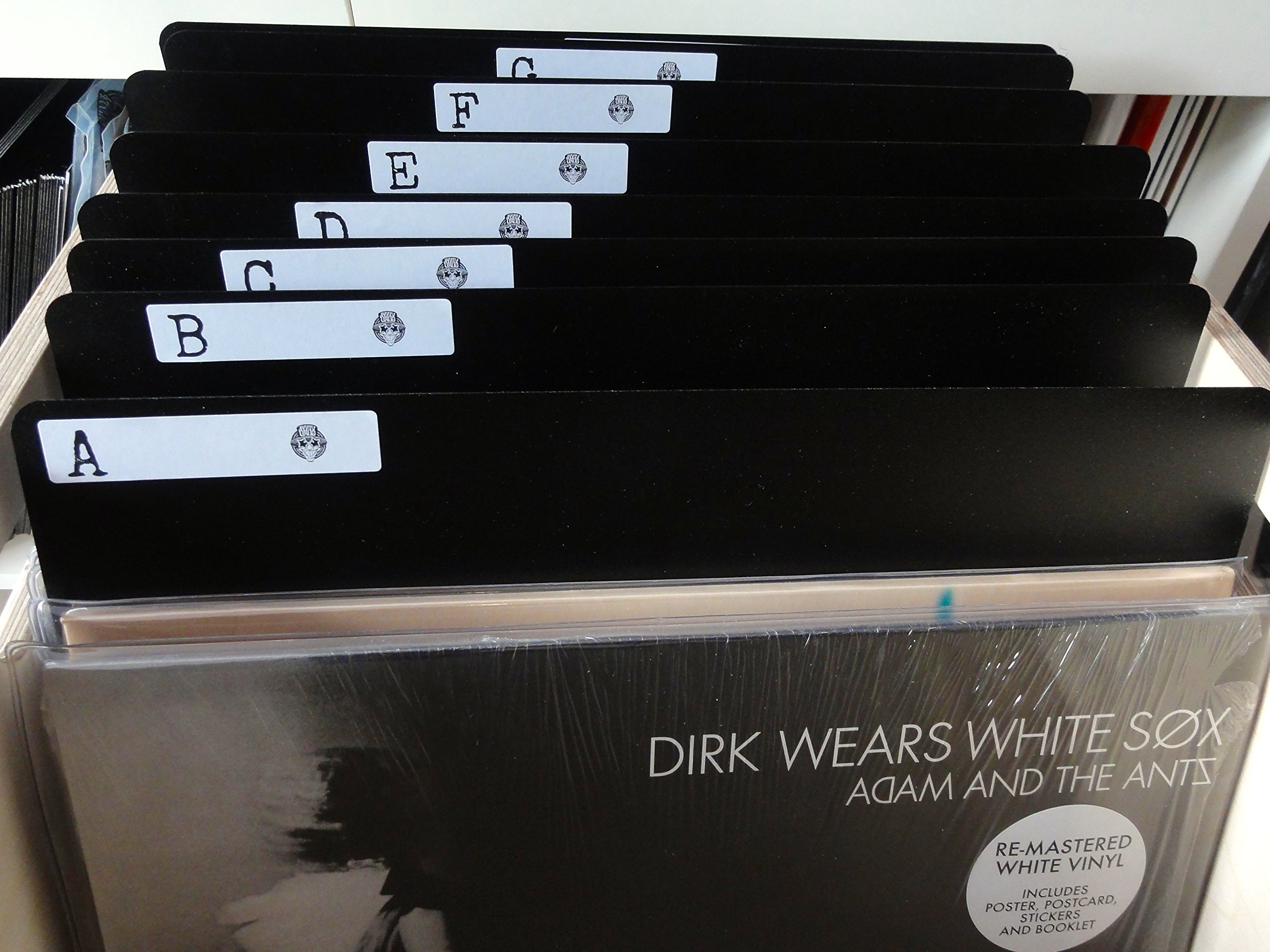 Pack of 26 x 12" inch Black Vinyl LP Album A - Z Record Shop Style 800 micron Plastic Dividers