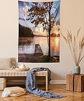 Vista 24 de Ambesonne Tapiz de Saguaro, Blooming Palo Verdes y Saguaros at 4 Peaks Hills Phoenix Arizona, colgante de pared para dormitorio, sala de estar