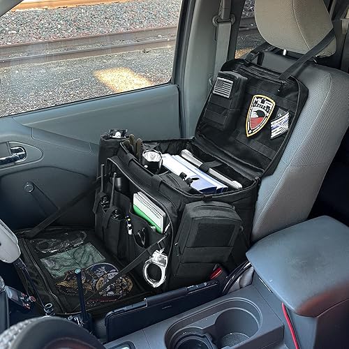 Miniatura 2 de Trunab Bolsa de patrulla, bolsa de servicio policial, organizador de asiento delantero de automóvil compatible con laptop de 15.6 pulgadas,