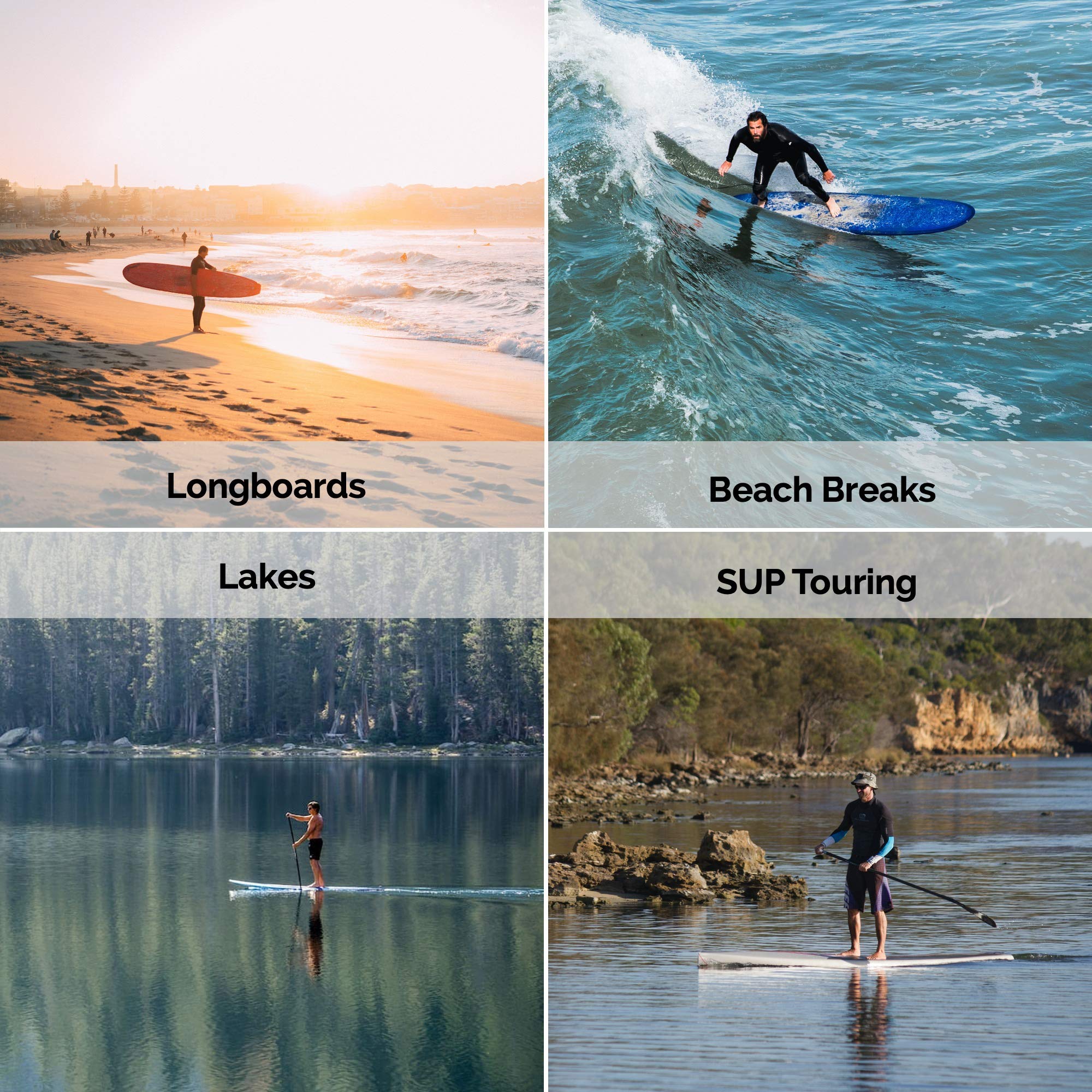 SUP Longboard Touring Single Finne US-Box - Stand Up Paddling Center Aleta con tornillo, tablas rígidas e inflables (Touring)