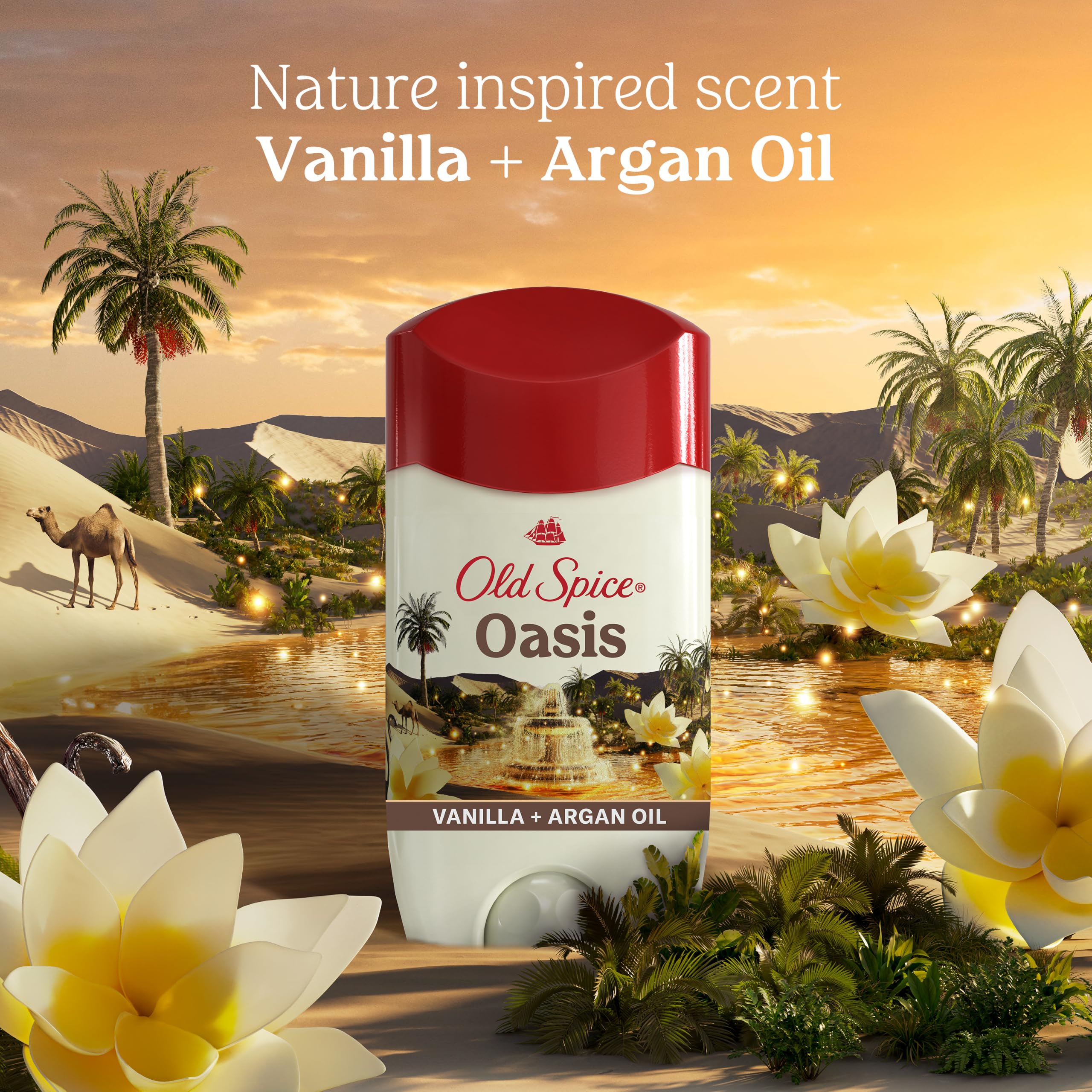 Old Spice Déodorant et anti-transpirant pour homme, protection contre la transpiration et les mauvaises odeurs, Invisible Vanilla Oasis 73,7 g, Lot de 2