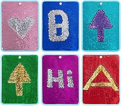 BALAPET 6 Packs Reversible Sequin Fabric Wall Panel for Kids, Sensory Wall Sequin Flip Fabric Mat Wall Hangings Decoration, Fun Toy for Early Learning and Play, 15.7” x 11.8”