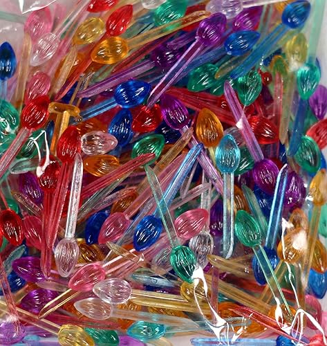 Miniatura 4 de Creative Hobbies 5GN9 Plastic Lites para árboles de Navidad de cerámica, mini adornos de luz en forma de llama, multicolor, paquete de 250 piezas